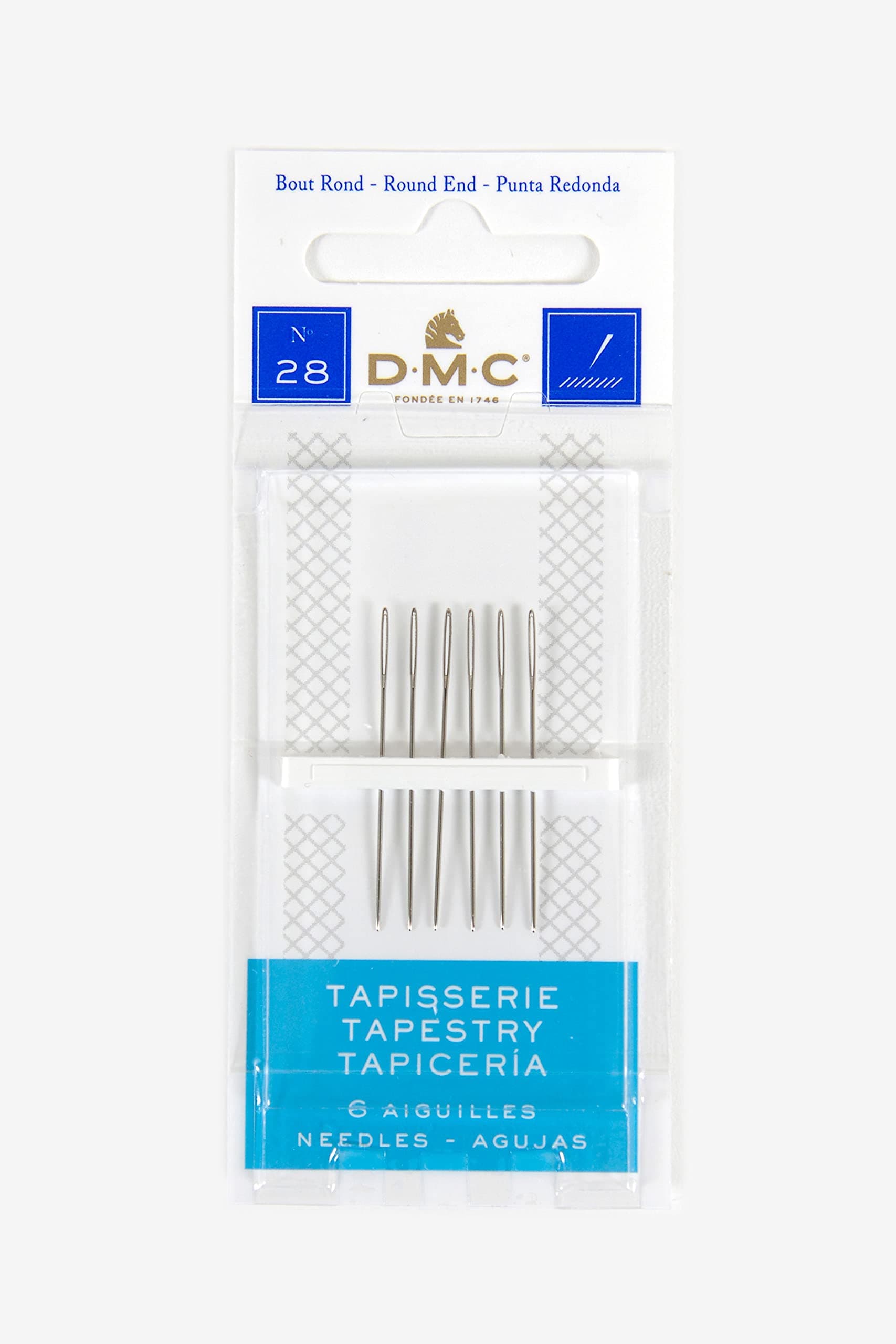 DMC 1767-28 Tapestry Hand Needles, 5-Pack, Size 28