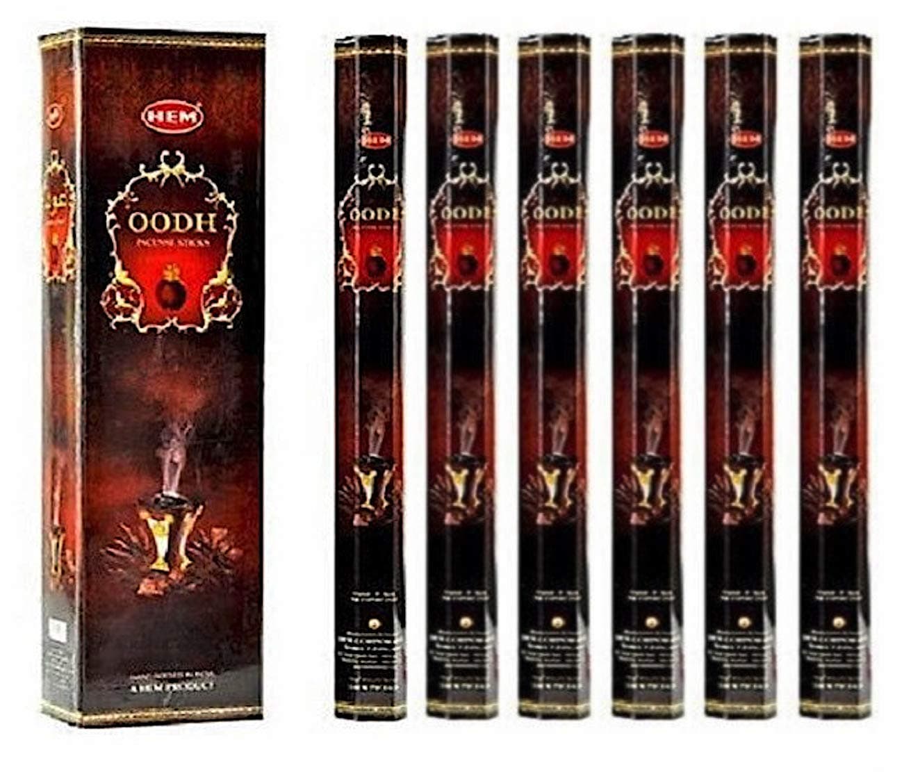 Hem Oodh Incense Sticks (100 Sticks, 5 Boxes Inside) - 9 Inches Long, 20g per Box - Perfect for Meditation, Rituals & Cleansing.