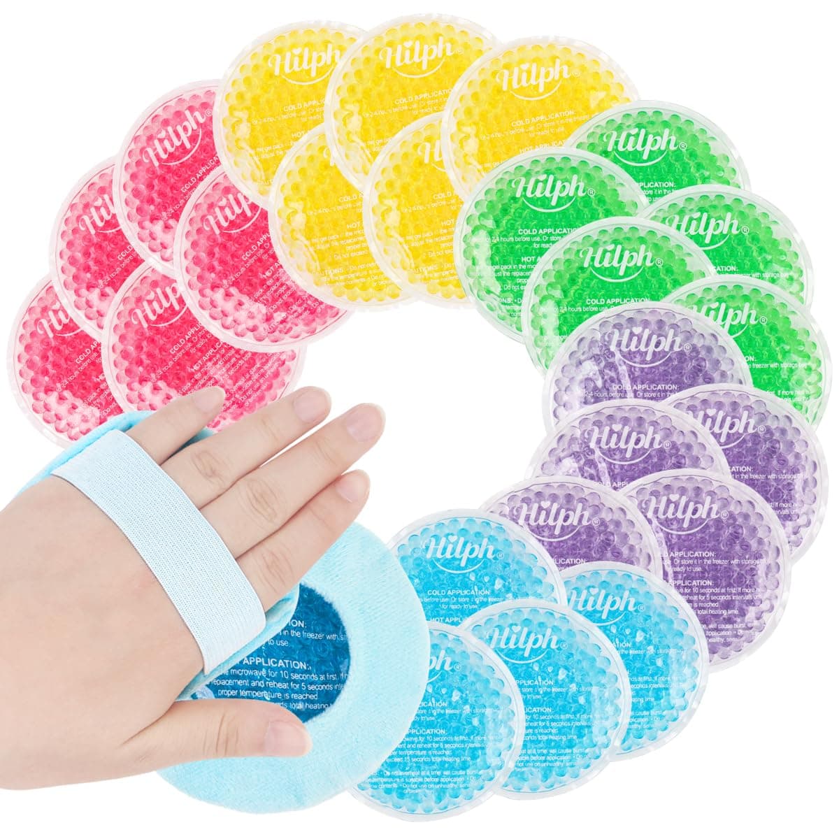 HilphSmall Ice Packs for Injuries Reusable, 30 Pack Soft Mini Ice Packs with 2 Sleeves for Kids & Adults Pain Relief, Hot Cold Compress for Boo Boos, Face, Tired Eyes, Breastfeeding & Lunch Box