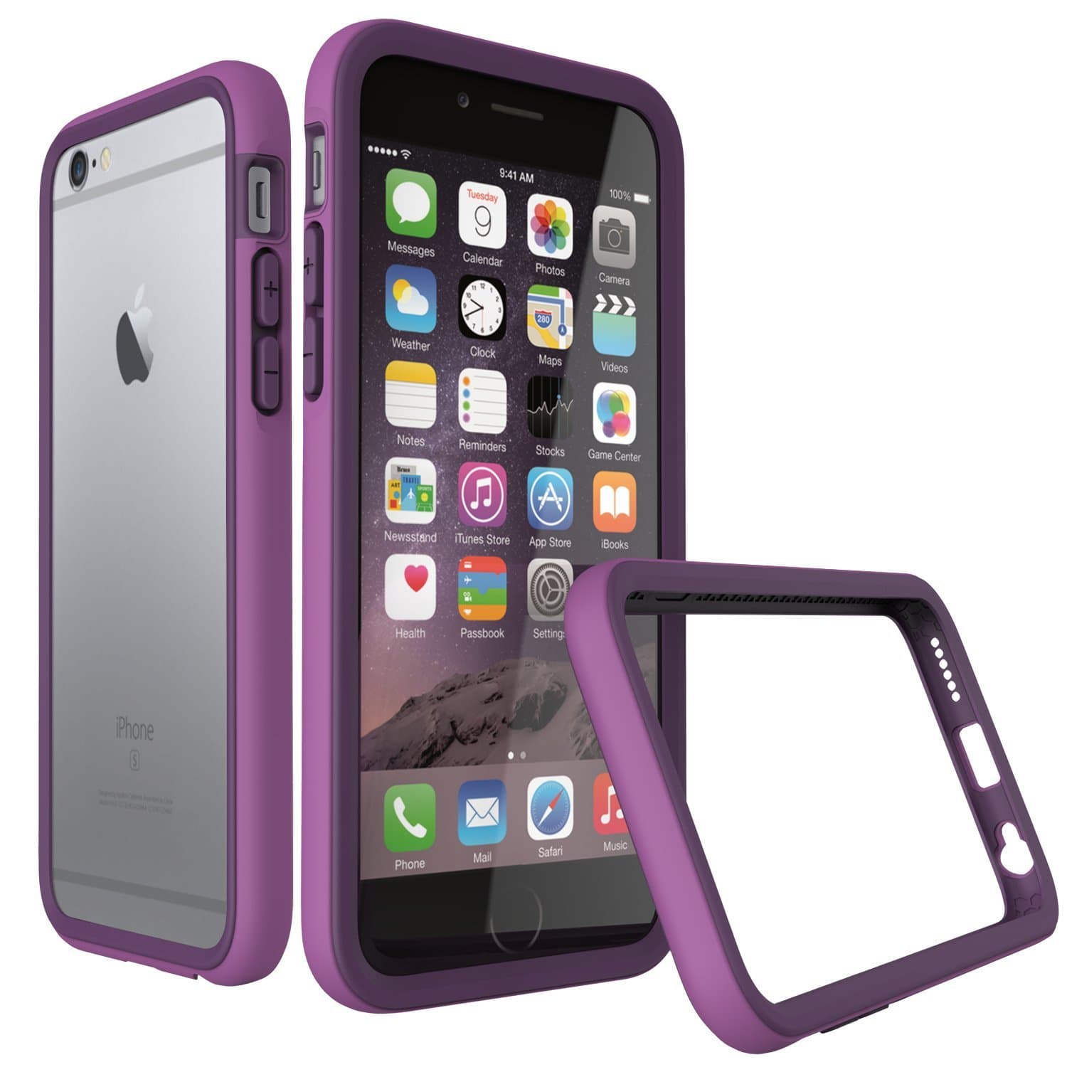 iPhone 6s Plus Case [Purple] RhinoShield CrashGuard Bumper [11 Ft Drop Tested] NO BULK [EggDrop Technology] Thin Lightweight Protection [Includes FREE Back Transparent Skin] Also fits iPhone 6 Plus