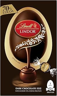 Lindt Lindor 70 Percent Dark Chocolate Easter Egg 260g – Dark Chocolate Truffles with a Smooth Melting Filling – Premium Easter Chocolate Treat – Easter, gift