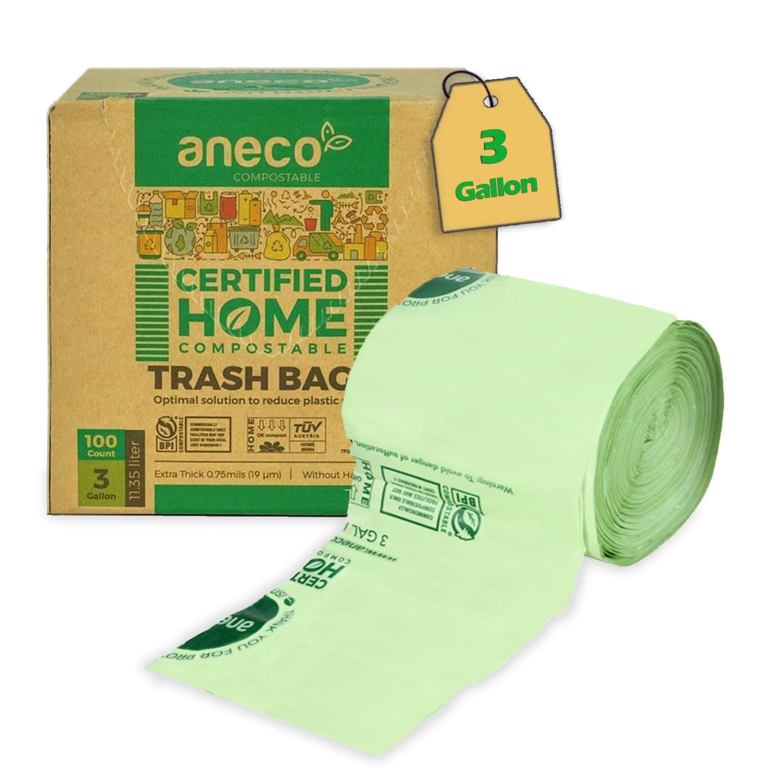 ANECO 3 Gal Trash Bags