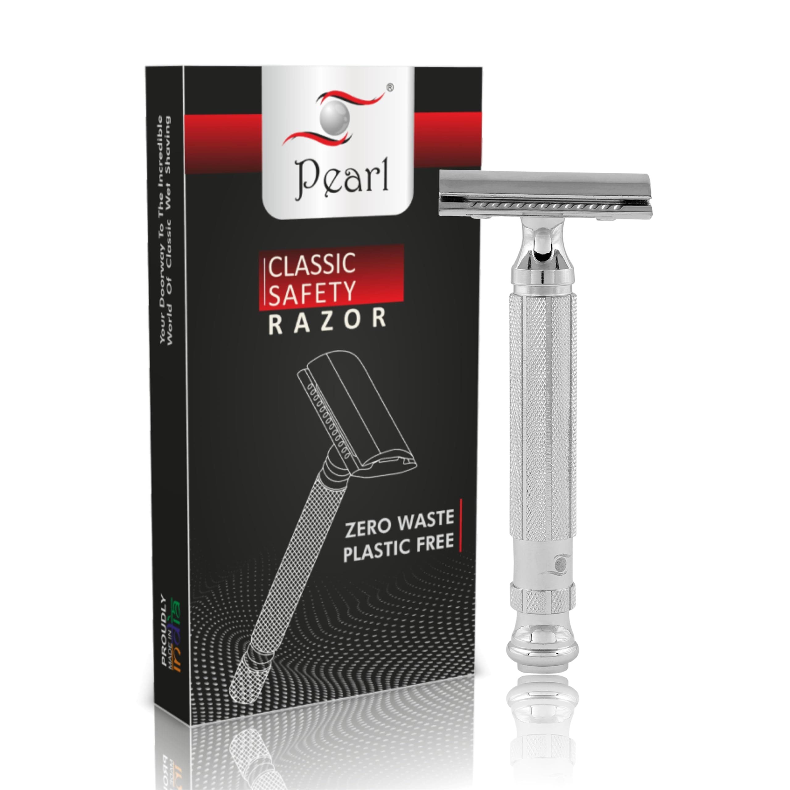 Shaving Double Edge Safety Razor L-55 (Close comb+Open Comb,Chrome)