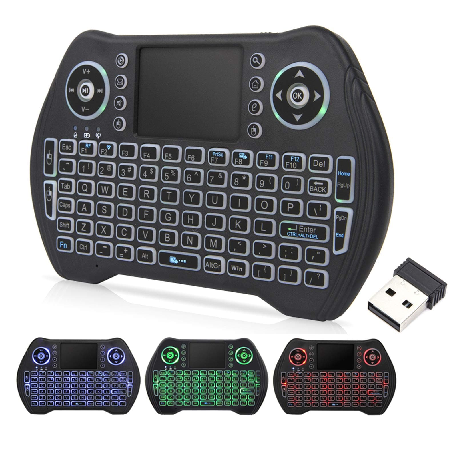 Mini Wireless Keyboard with Touchpad Mouse 2.4GHz LED Backlit Multi-Media Handheld Android Box Remote Keyboard for Pc Pad Xbox 360 Ps3 Google Android Tv Box Htpc Iptv Raspberry Pi