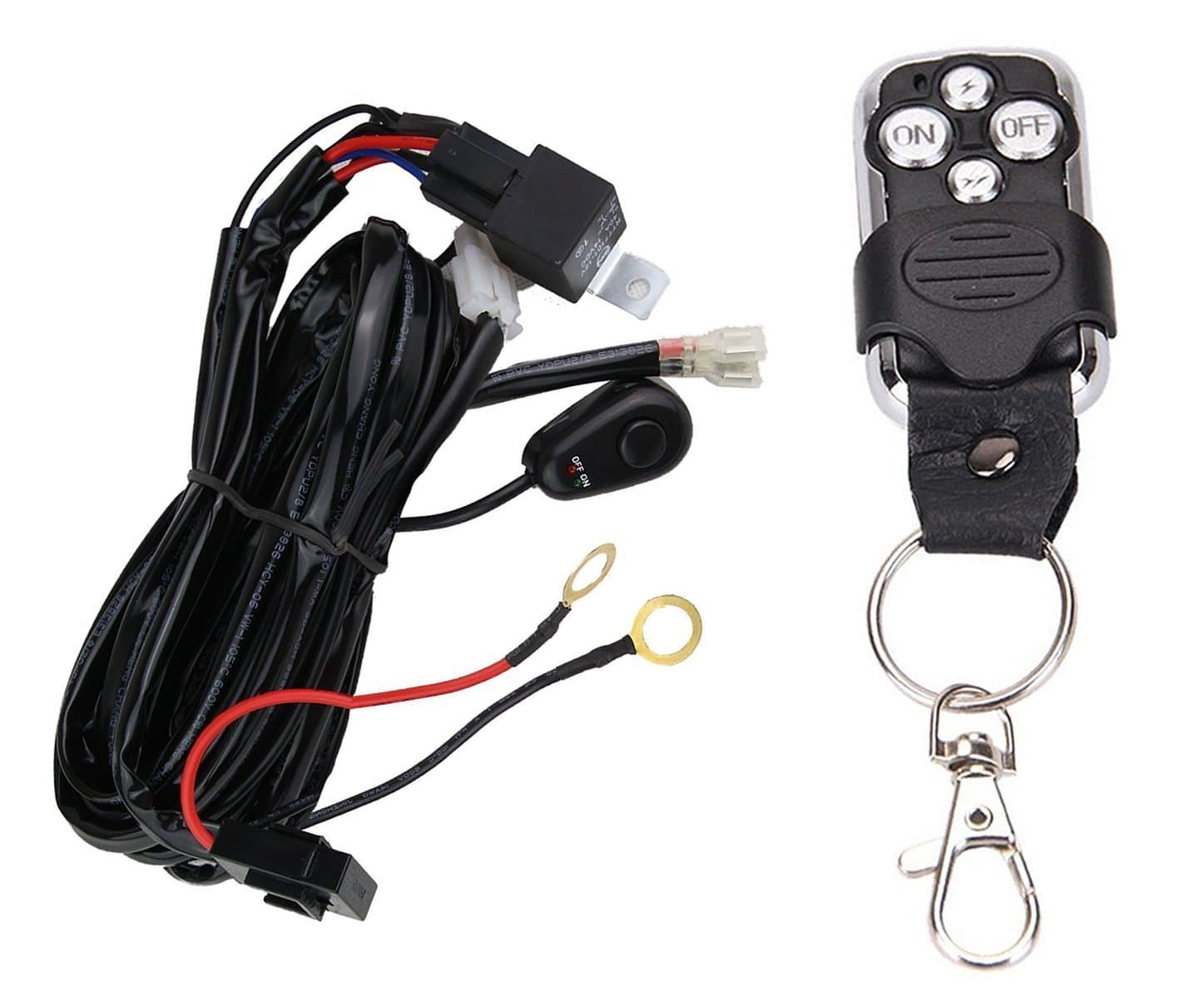 Wiring Harness for Led Light Bar with Remote Control by Glaretek | 12V 40A One Line Kit ON/OFF Switch Relay for Fog Light Bar Off-Road Work 10FT Length (Remote Control), 12 Months Full Warranty