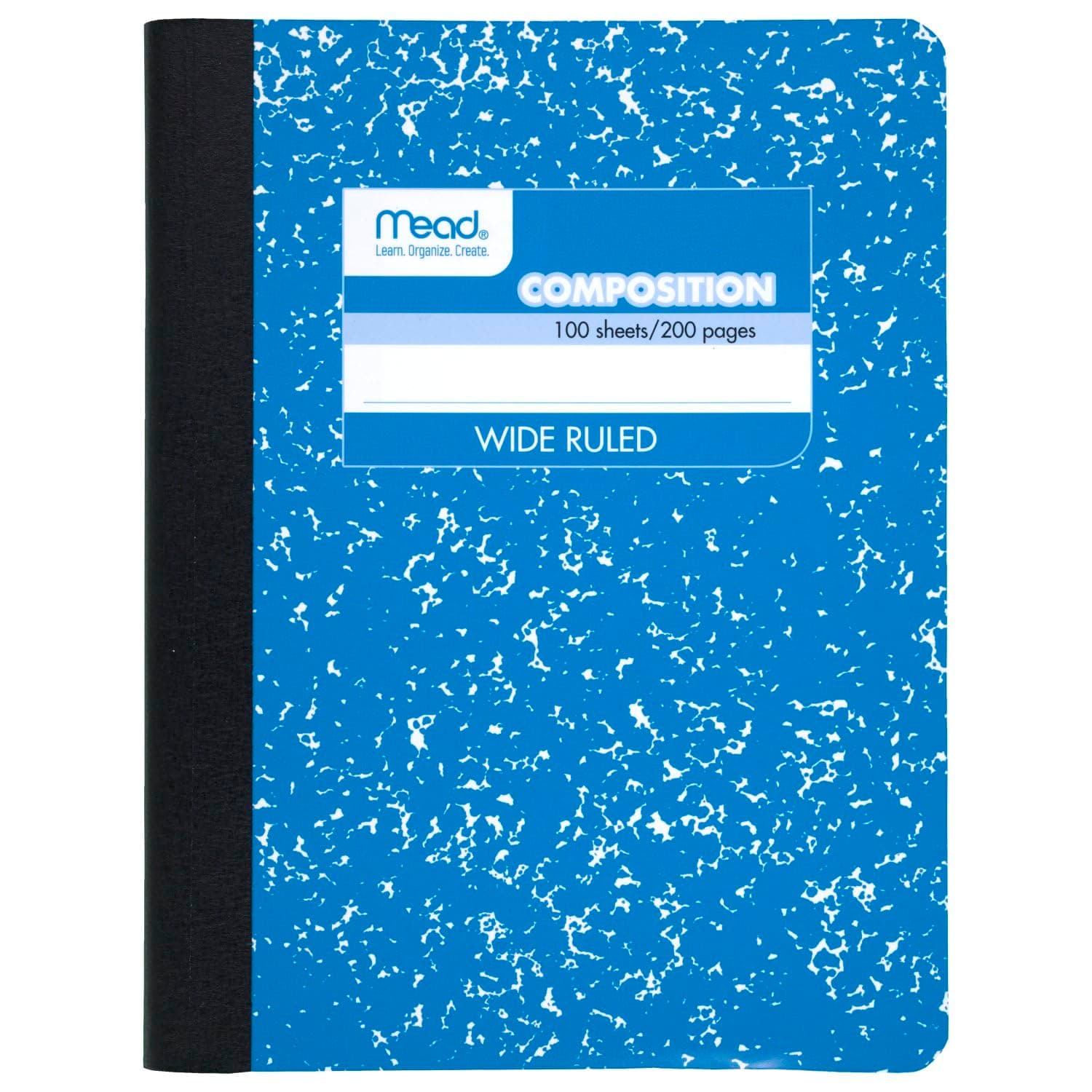 Mead Composition Notebook, Comp Book, Wide Ruled Paper, 100 Sheets, 9-3/4" x 7-1/2", Fashion, Assorted Colors, Color Selected May Vary, 1 Book (9918)
