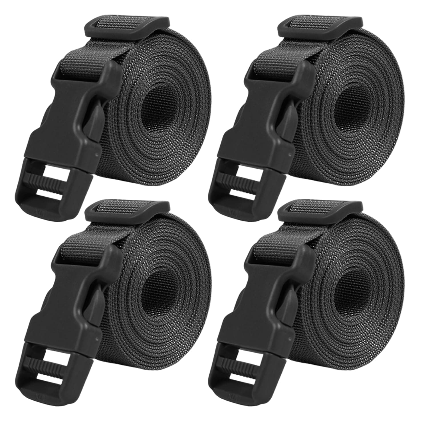 XTACER Backpack Accessory Strap Luggage Straps (Black - Release Buckle Straps (4-Pack))