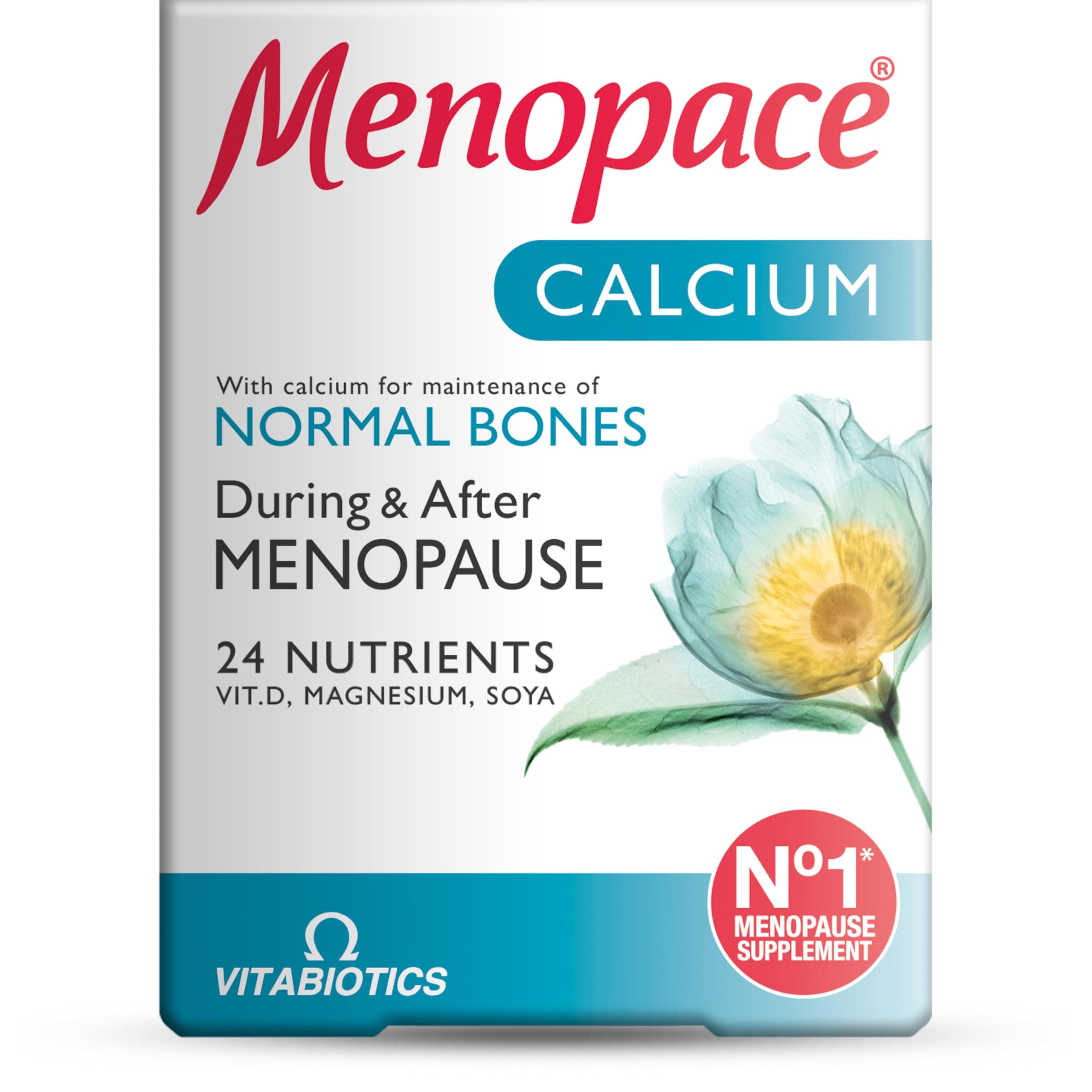 Calcium by Vitabiotics Menopause & Perimenopause Support with Calcium to Support Bone Health - UK's No.1 Menopause Supplement Brand