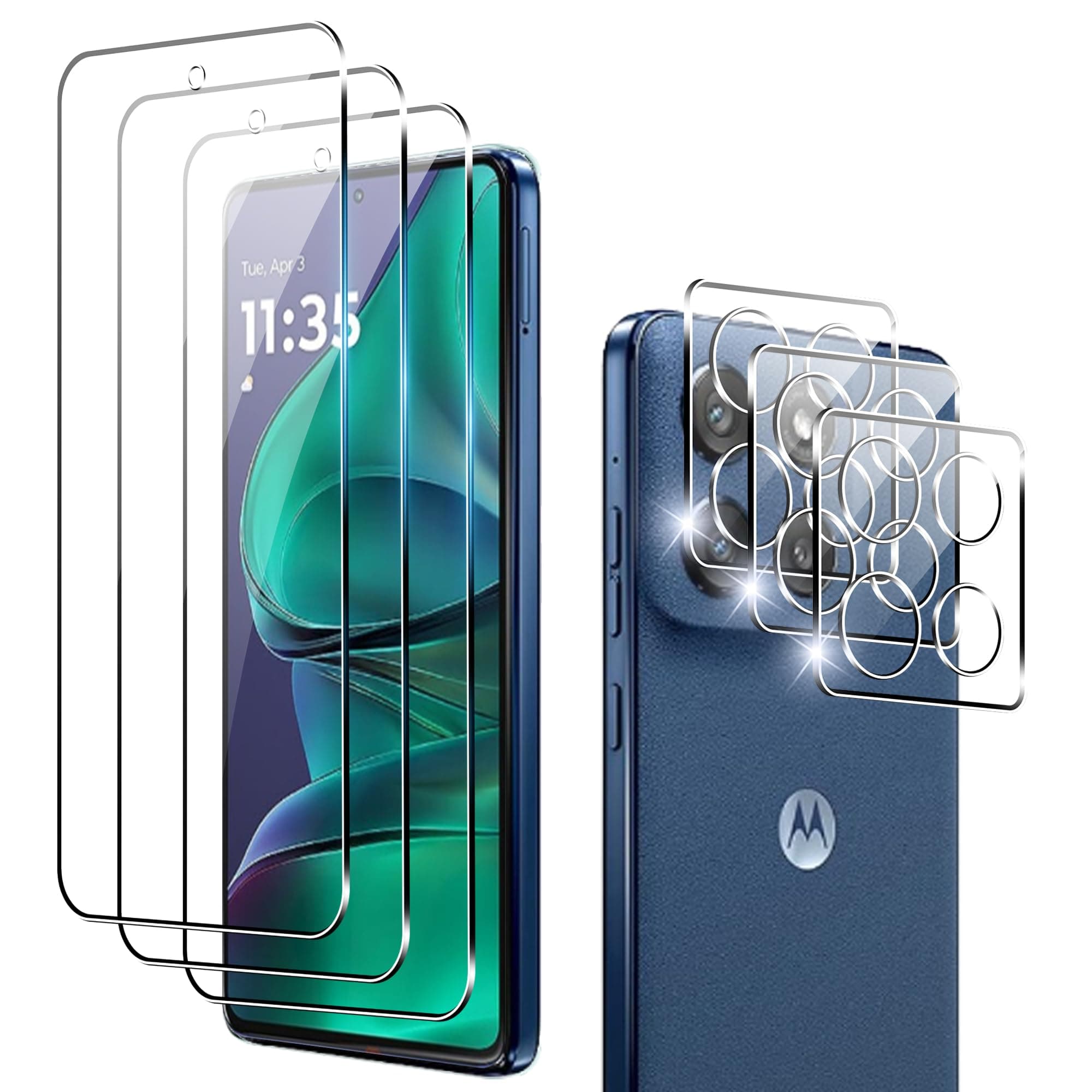 for Motolora Moto G Stylus 5G 2025 Screen Protector with Camera Lens Protector, 9H Hardness Anti-Scratch Tempered Glass Flim, Case Friendly,Anti-Scratch (2+2 PACK)