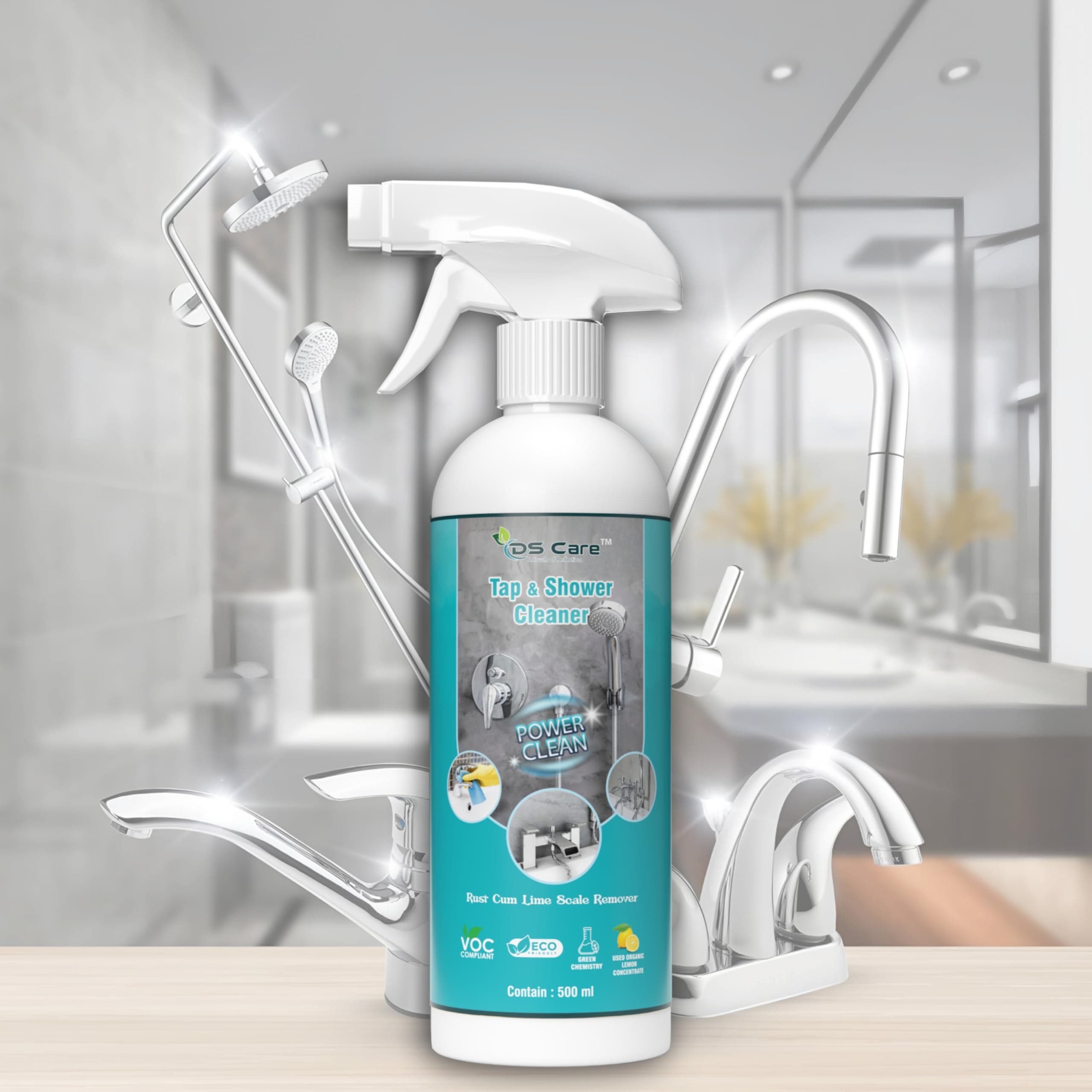 Multipurpose Tap & Shower Cleaner powerful solution for keeping your bathroom clean. It effectively removes tough stains rust, limescale, and hard water deposits 500 ml (Pack 1) by UNIDSC