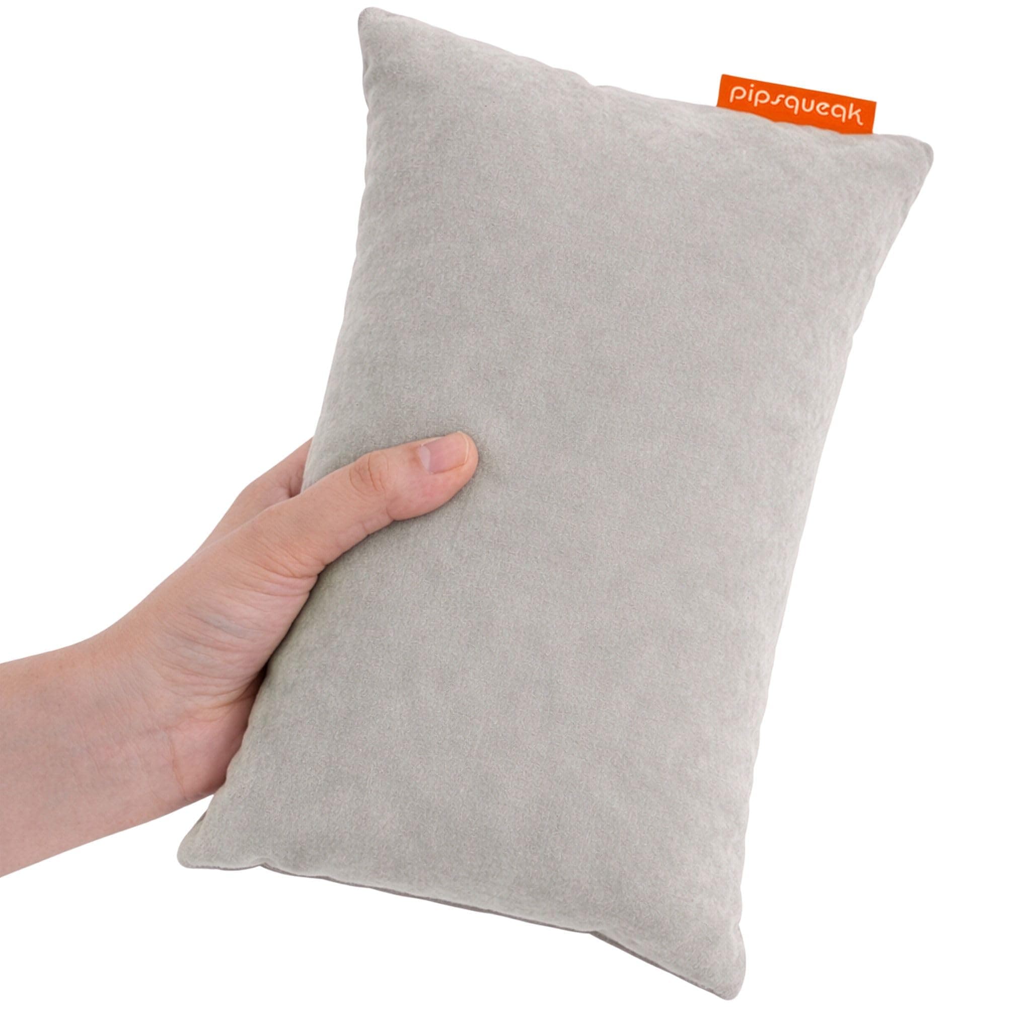 Pipsqueak Small Pillow - Mini 11 x 7 inches - Tiny Pillow for Travel, Dogs, Toddlers, Kids, Lumbar, Knees and Neck - Gray