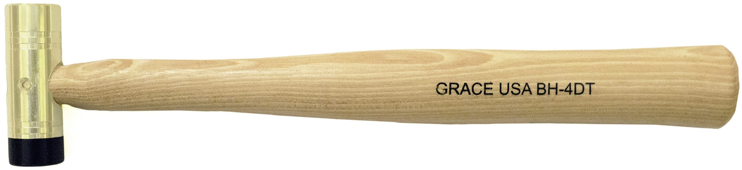 Grace USA 4 Ounce Brass Hammer with Delrin Tip, Gunsmith Tools & Accessories, Gun Care, Woodworking, Machinist, Mechanic, Made in USA, (GRBH4DT)