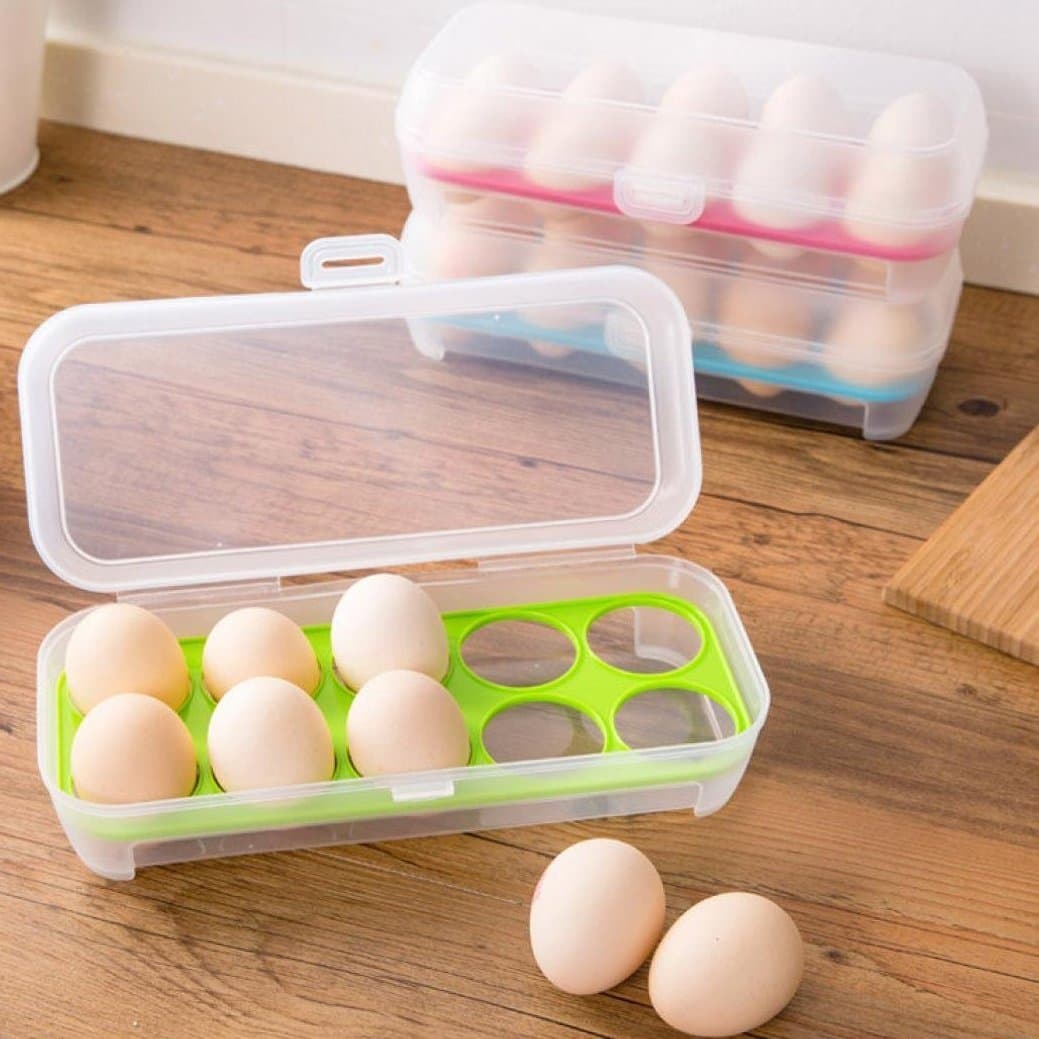 Refrigerator Storage Organizer Clear Covered Egg Holder Egg Poacher Plastic Egg Cartons Plastic Egg Trays Chicken Egg Trays for Egg Cooking