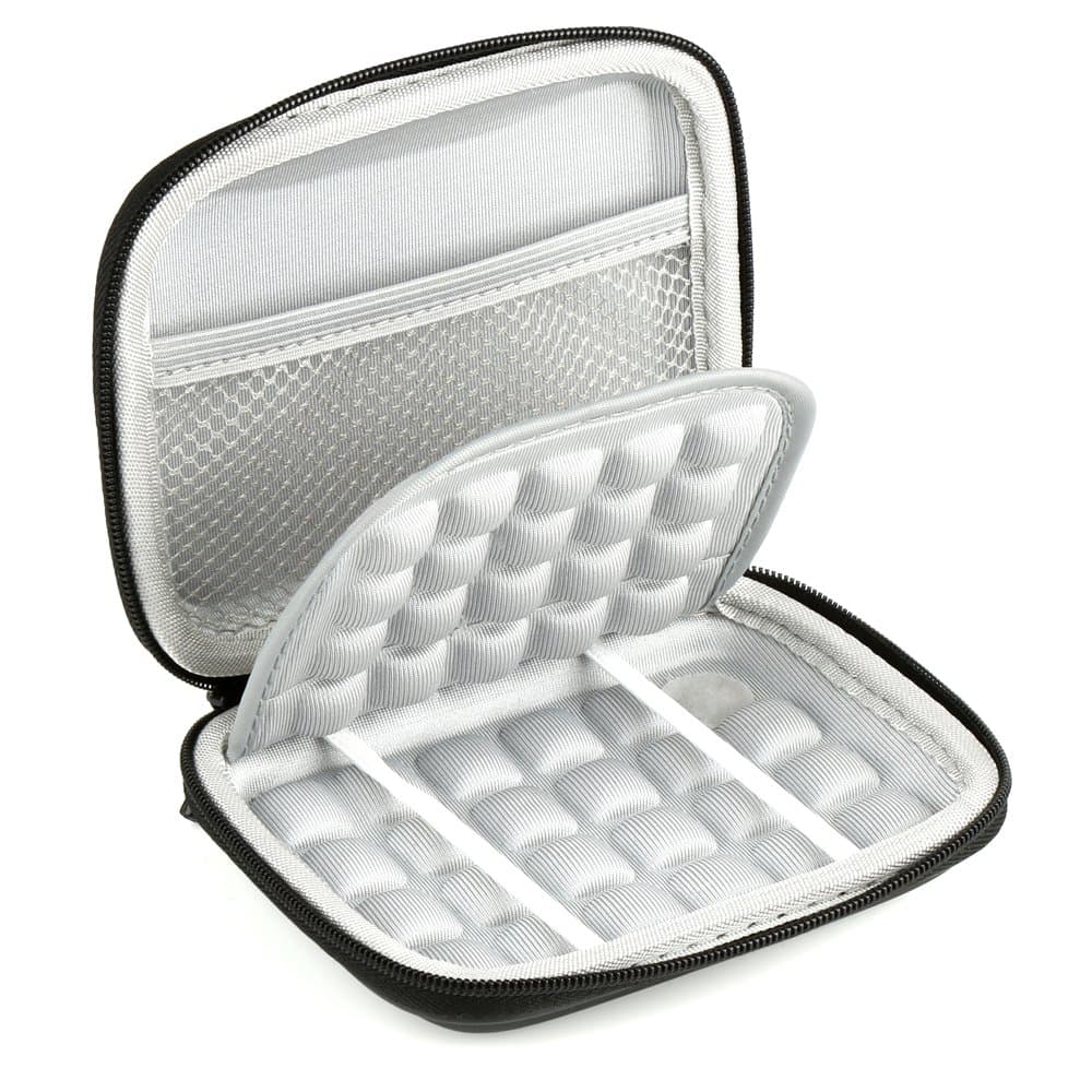 H&S Shockproof Padded EVA Case for Portable External Hard Drive, USB Accessories & Power Bank – Holder for Gadgets, Memory Cards & Passport Essentials - External Hard Drive Case