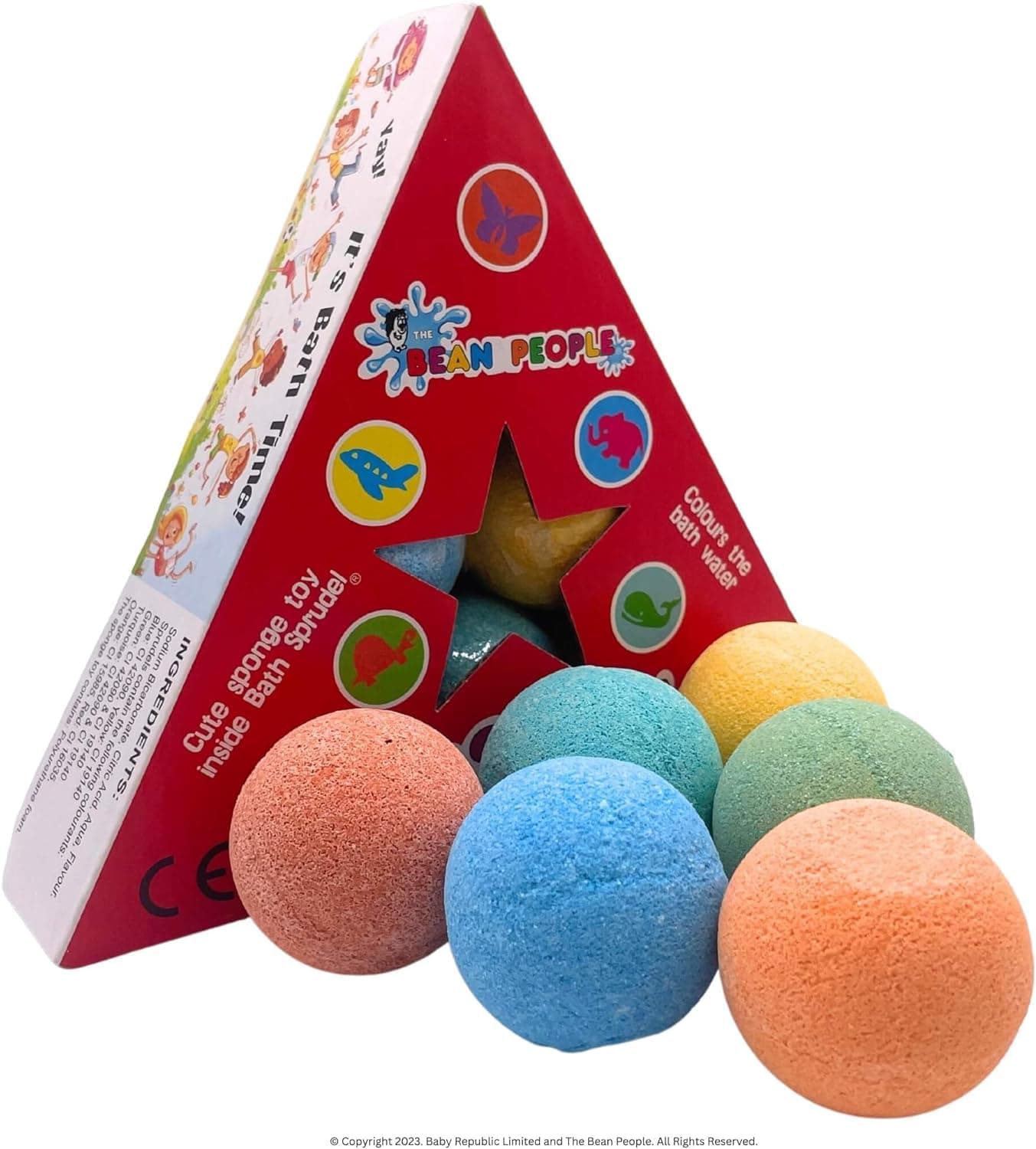 The Bean People Bath Sprudels 6 Pack: Bath Bombs for Kids with Surprise Toy Sponges Inside - Interactive Kids Bath Bombs, Bath Toy for Boys and Girls - Safe, Non-Toxic, Educational & Fun!