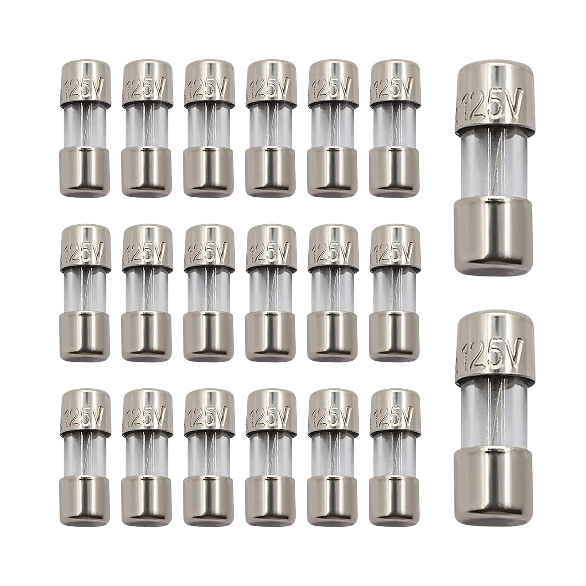 Mini Christmas Light Strings Replacement Glass Fuses - 3A/3Amp 110V 125V Fast-Blow Mini Glass Fuses String Lights, 3.6 x 10mm/0.14 x 0.39 Inch, Pack of 20