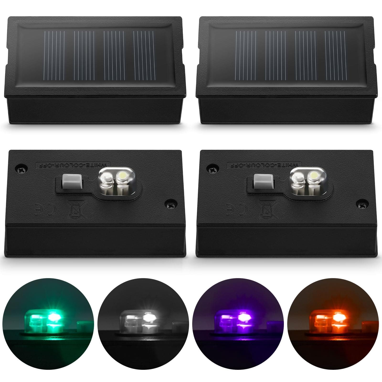 Weewooday 4 Pcs Solar Light Replacement Top 4 x 7 cm Small Solar Panels Light Units Waterproof for Garden Lights Outdoor Indoor Outside Hanging Lanterns LED Lamp Decor