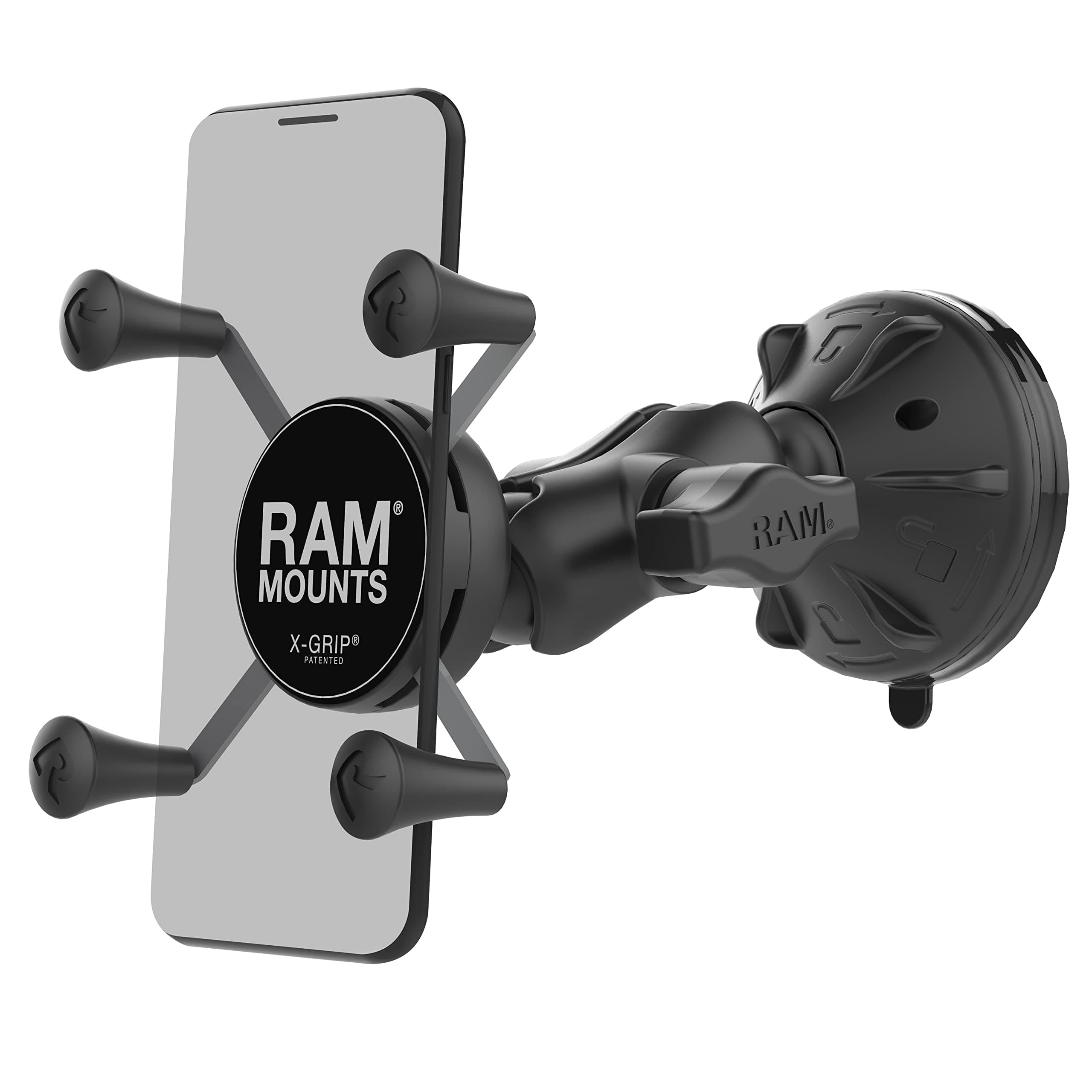 RAP-B-166-2-UN7U Composite Twist-Lock Suction Cup with Universal X-Grip Cell Phone Cradle