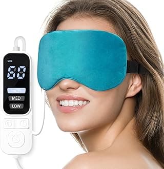 Ezona Heated Eye Mask, Warm Eye Compress Mask, USB Electric Eye Heating Pad with Temperature & Timer Control, Dry Eye Mask for Dry Eyes Blepharitis Sinus Migraine Stye MGD Puffiness Blue