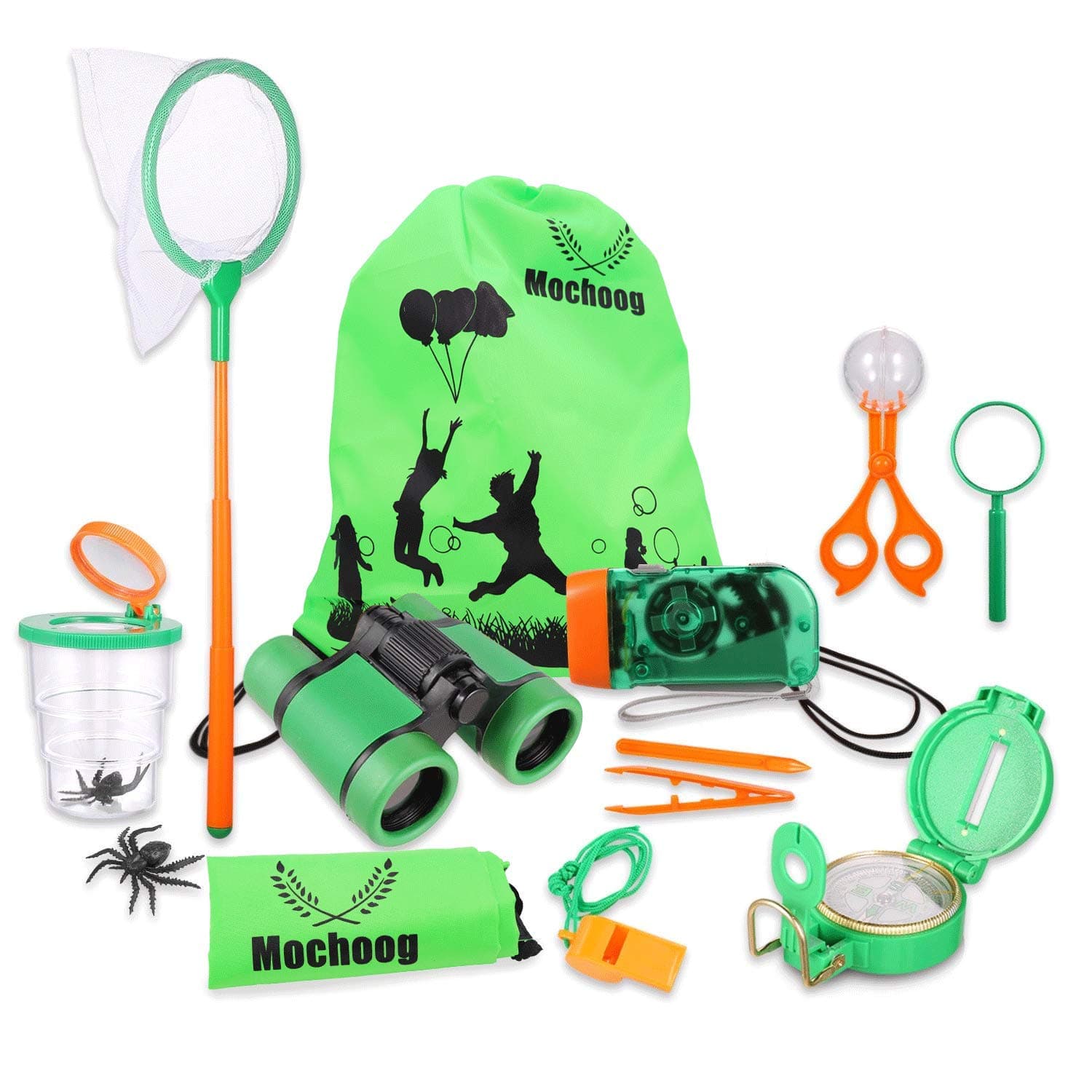 Kids Outdoor Explorer Kit/Bug Catcher Kit with Binoculars, Compass, Magnifying Glass, and Butterfly Net Toys Gift for Boys Age 4-8 Year Old