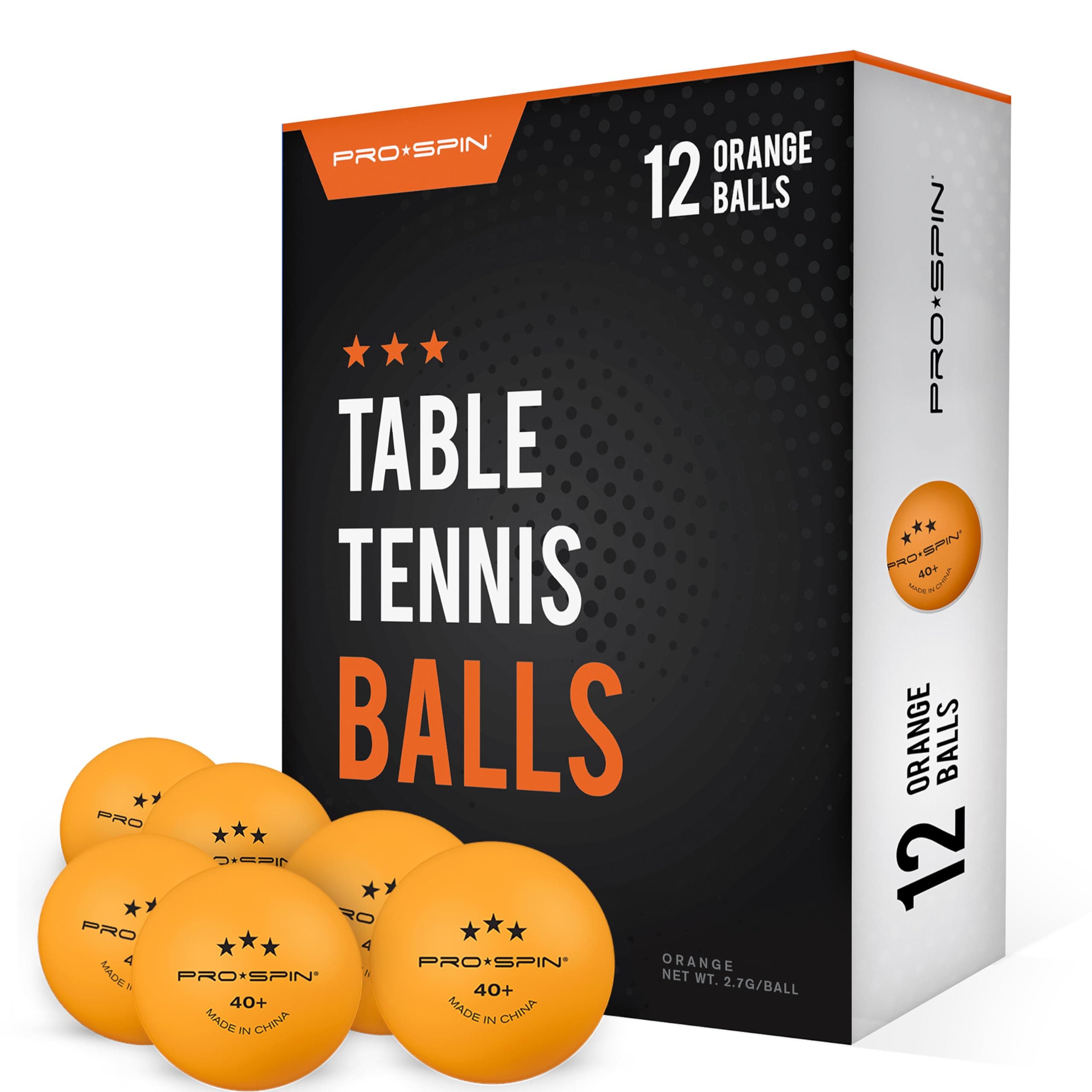 Ping Pong Balls - 3-Star Premium Orange Table Tennis Balls | High-Performance 40+ ABS Professional Quality | Ultimate Durability for Indoor & Outdoor Ping Pong Tables