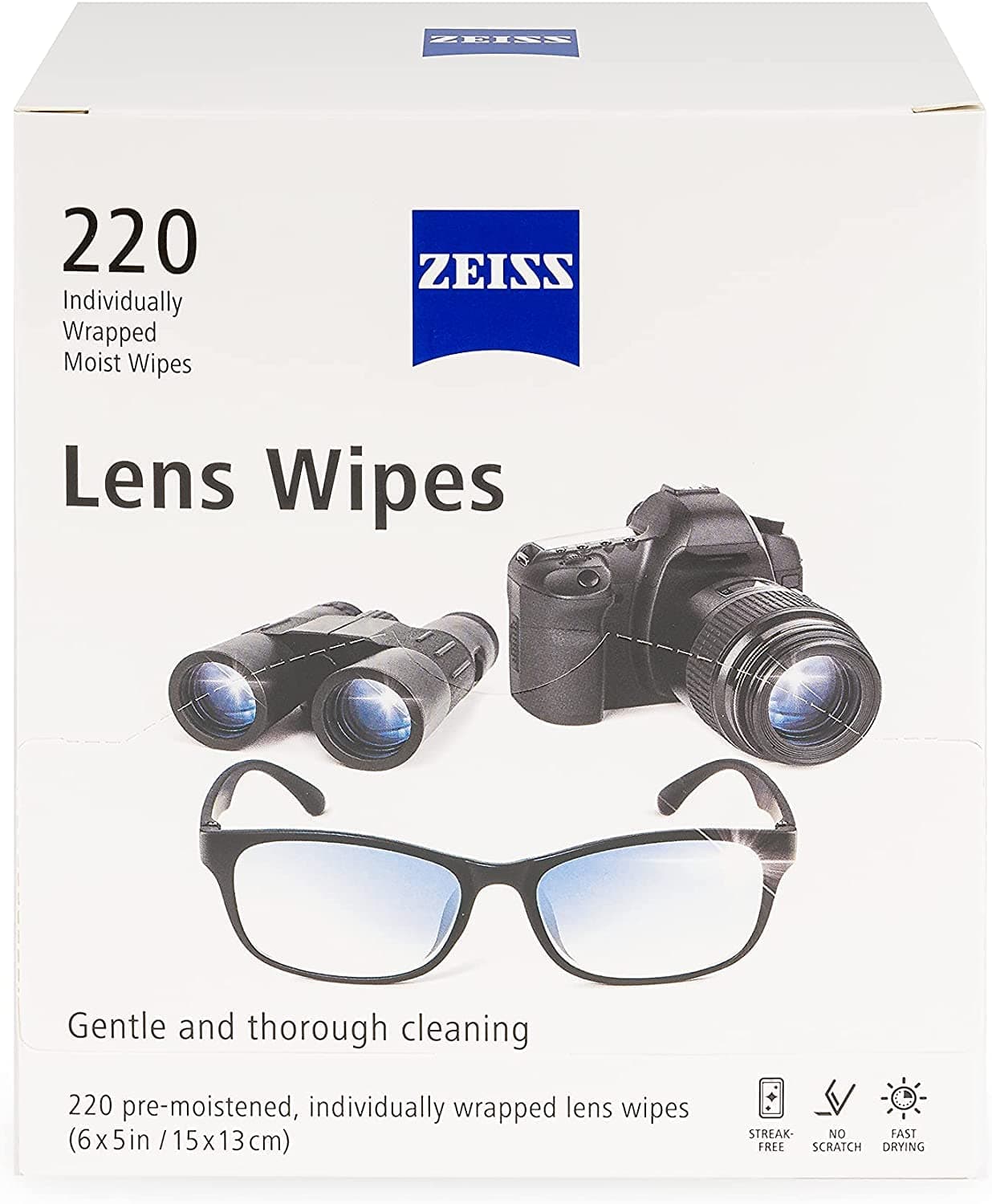 Lens Wipes, White, 220 Count