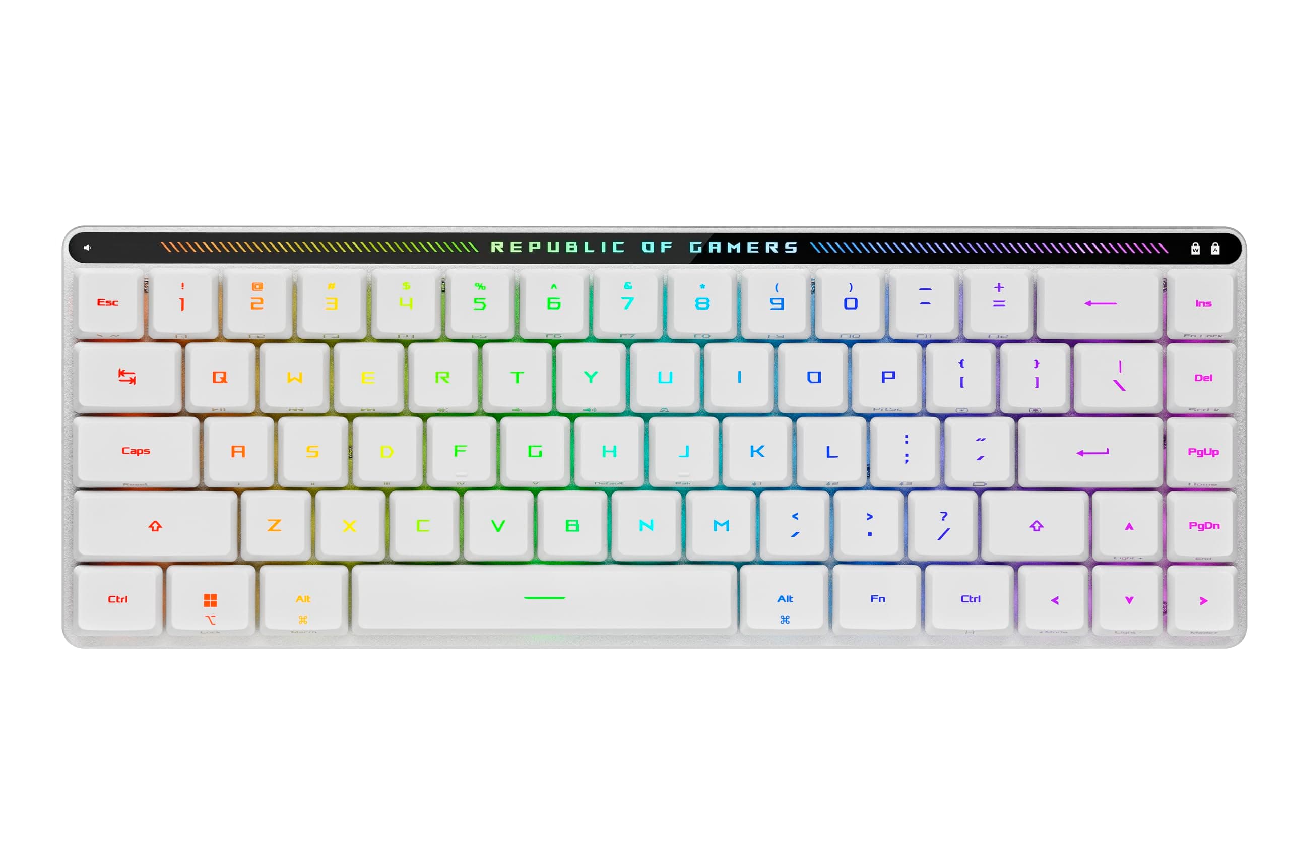 ROG Falchion RX Low Profile Wireless Gaming Keyboard – 65% Compact TKL, Tri-Mode Connectivity, ROG RX Red Optical Switches, RGB, Touch Panel, Keyboard Cover, PC/Mac Support - White