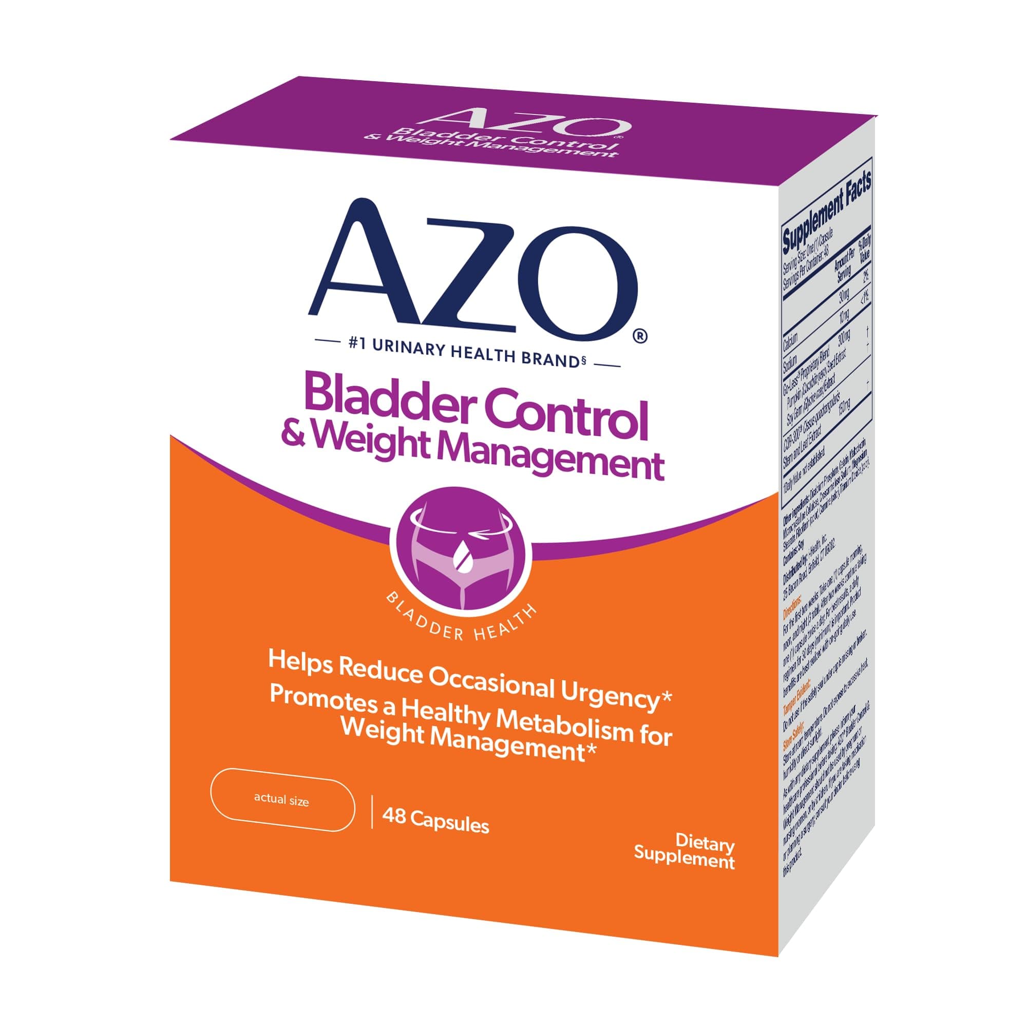 Bladder Control with Go-Less® & Weight Management Dietary Supplement | Helps Reduce Occasional Urgency* | Promotes Healthy Metabolism* | Supports a Good Night’s Sleep* | 48 Capsules