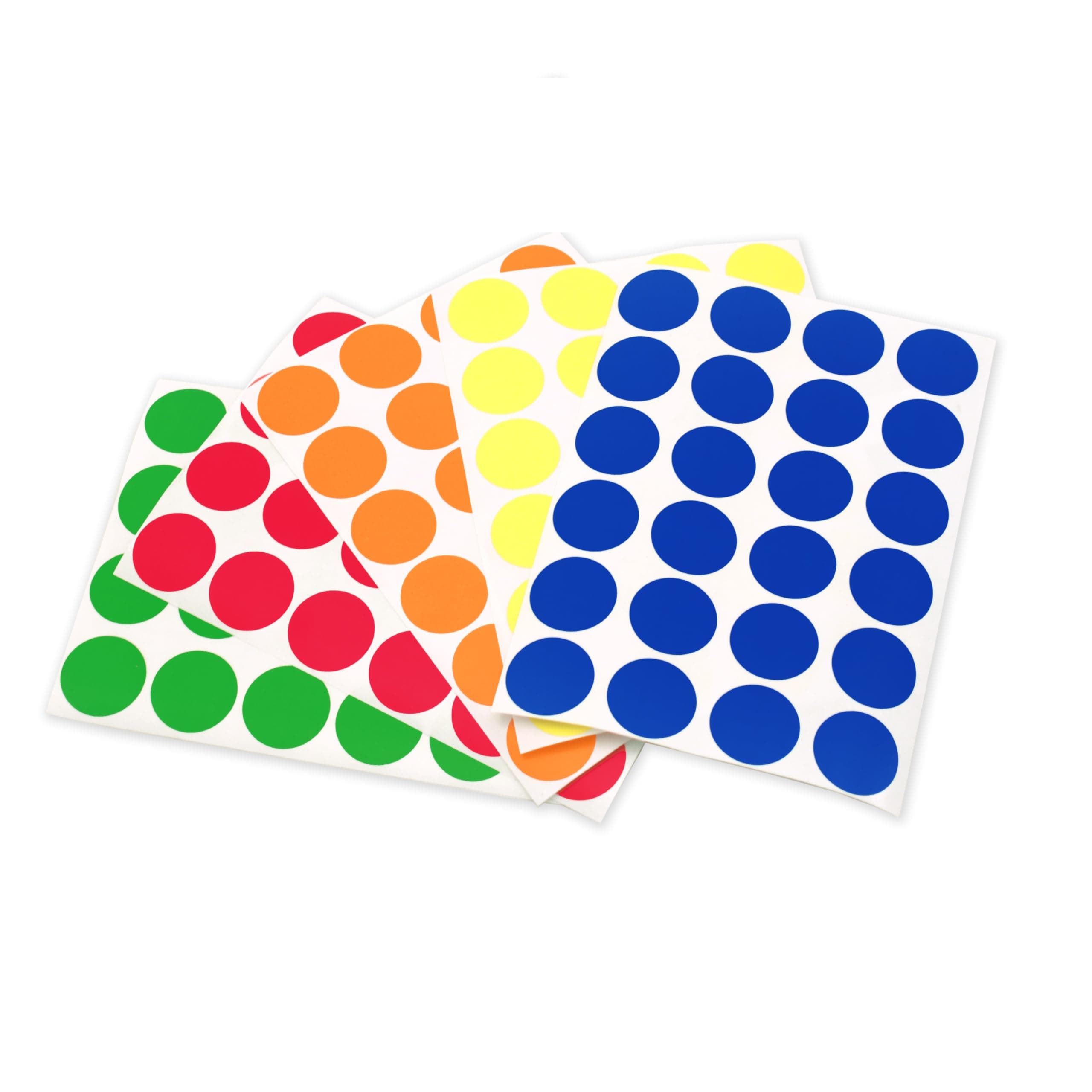 ChromaLabel 3/4 Inch Circle Sticker Labels, Easy to Write On Round Colored Stickers, Permanent Sticky Dots - 1200 Colored Dot Stickers per Variety Pack, 5 Assorted Colors Dot Labels