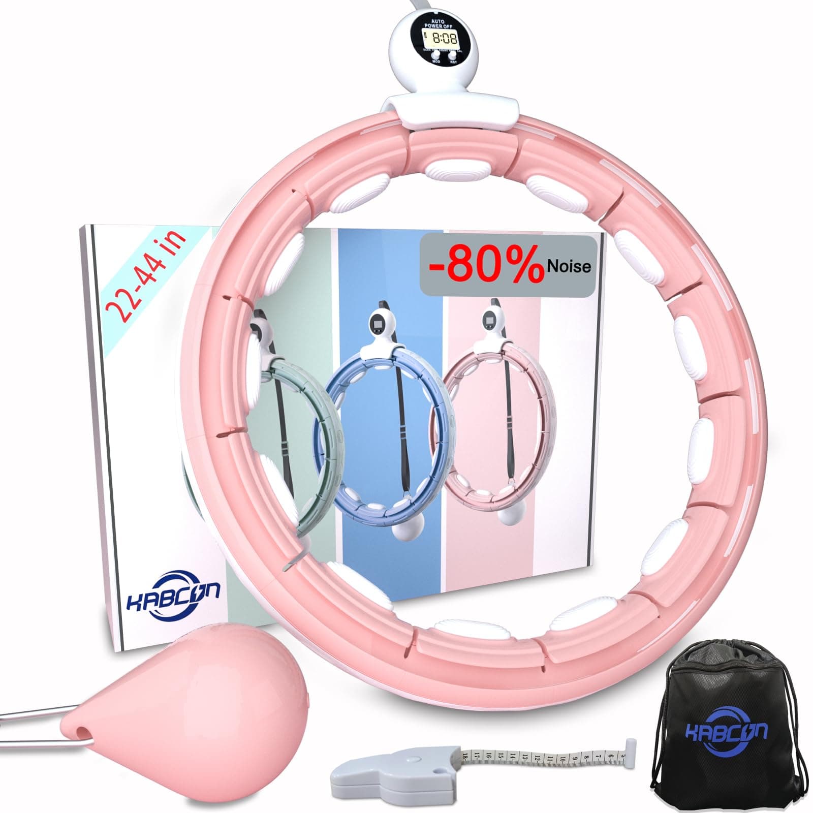 Silent Infinity Weighted Exercise Hoop Plus Size for Adults Weight Loss,16/30/32 knots Smart Fitness circle for Women/Men Fitness Aids,Fitness and Massage 2 in 1,with Weight Adjustable Spinning Ball