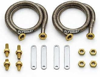 Flysmart 1500 Watts Heater Spring Coil Nichrome Wire Element for Electric Cooking Heater |AC/DC 230–250V Safe | Stainless Steel Coil with Brass Nuts, Bolts & Steel Mounting Strips,Pack Of 2