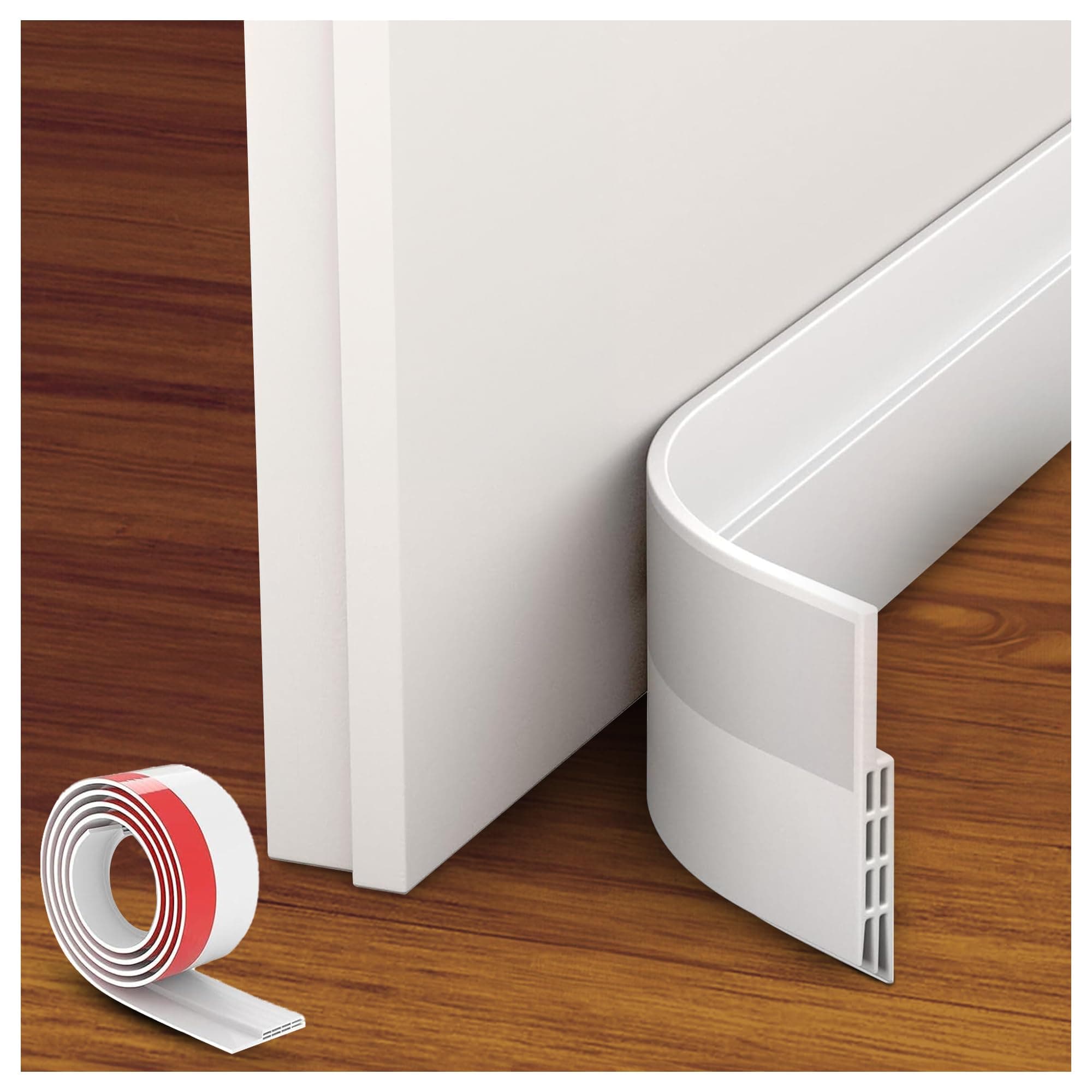 Door Draft Stopper, Under Door Draft Blocker, Door Sweep for Exterior & Interior Doors, Door Draft Guard, Door Bottom Seal Dust and Noise Stopper 39" White