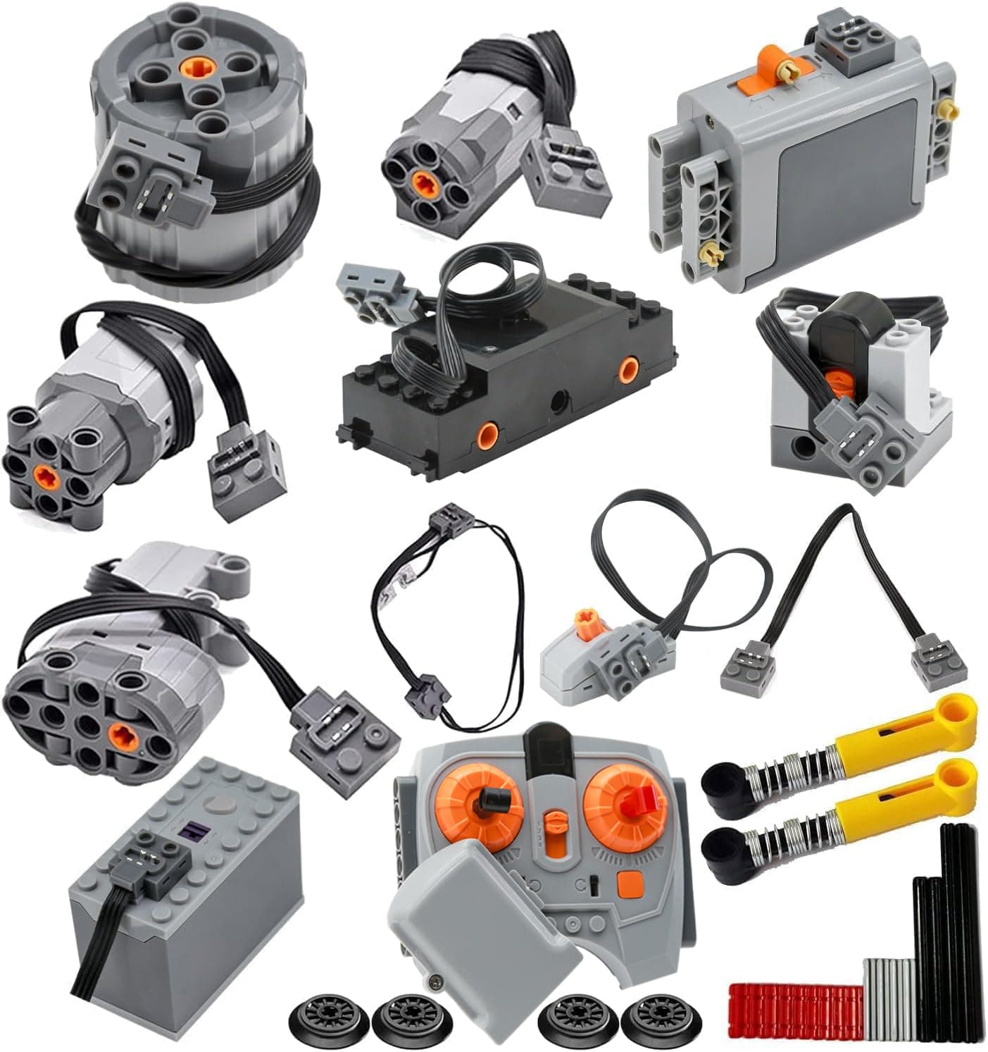 32Pcs Power Function Kit Set Motor Battery Infrared-Remote-Control Receiver Train Adjustable Speed Motor Parts, pieces Compatible with Lego Technic-Parts