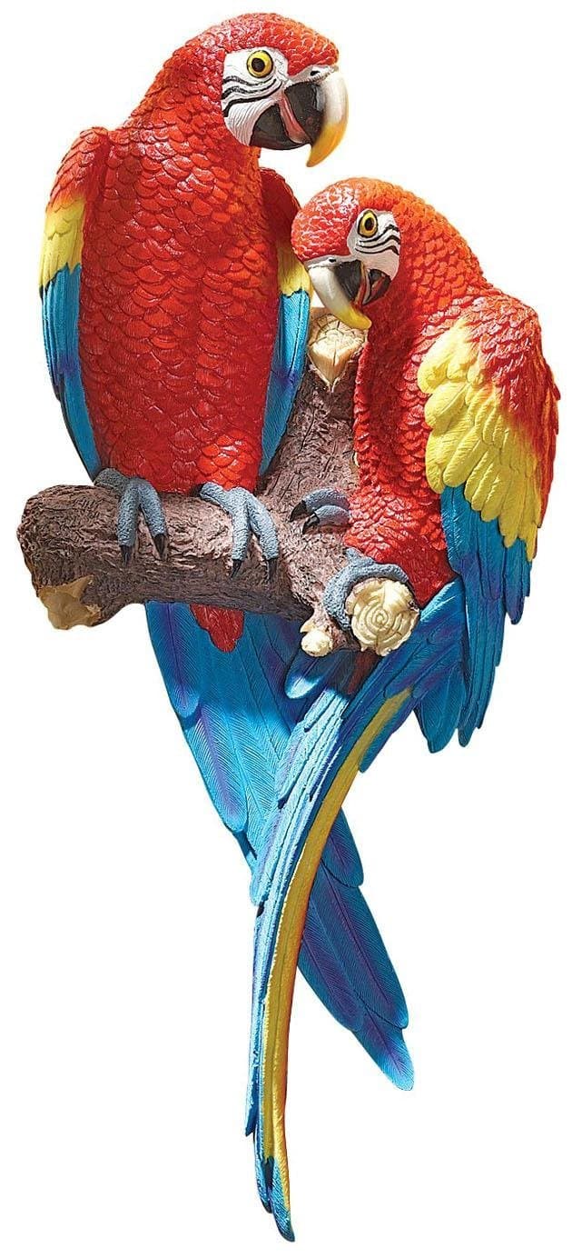 Tropical Scarlet Macaws Wall Sculpture