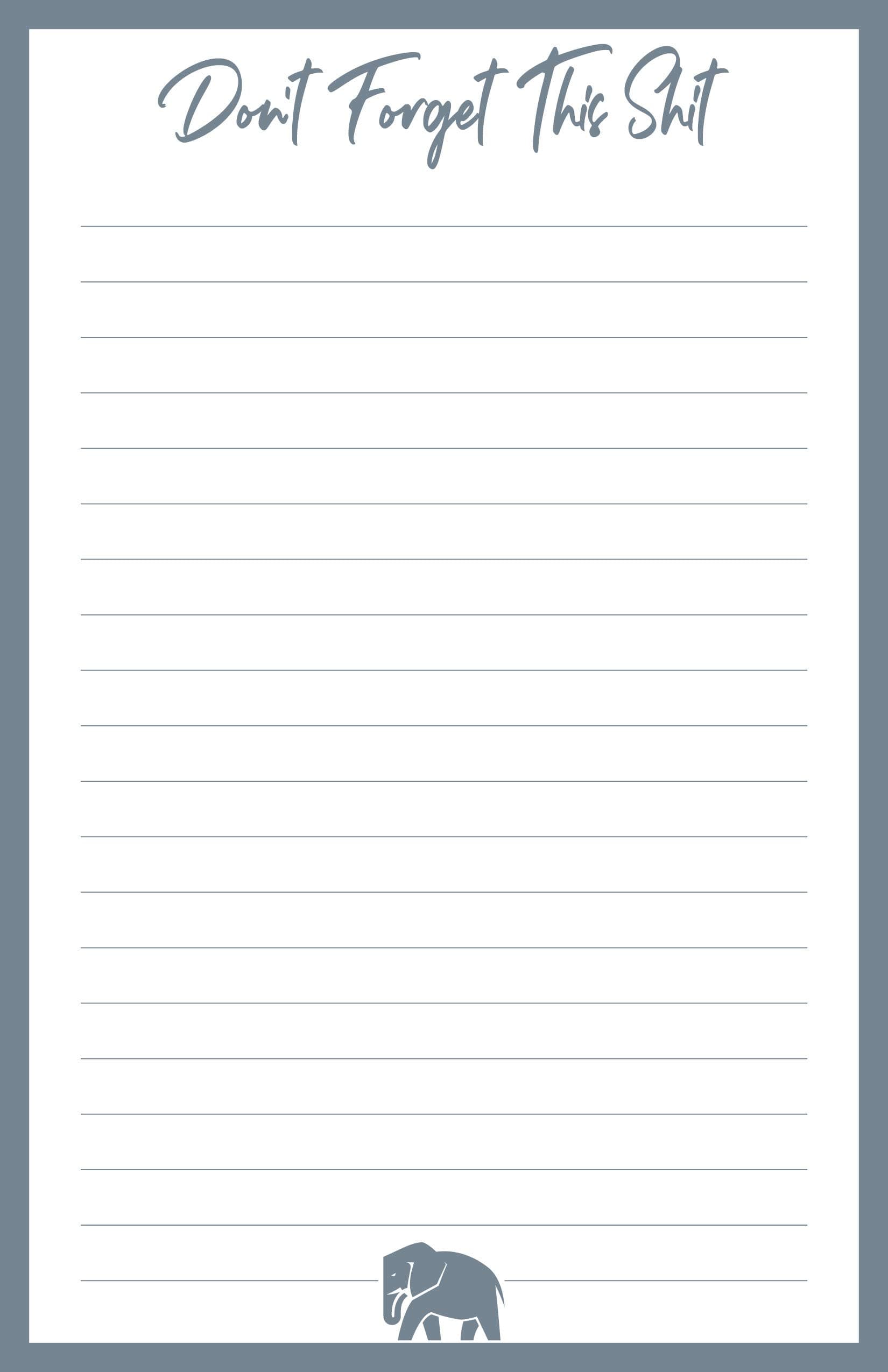 Don’t Forget This Shit, Large Magnetic Notepad for Refrigerator | Grocery List, Shopping List, To Do List, Memo Pad, Honey Do List, Funny Gift Idea, 8.5 x 5.5 in (50 Sheets) Unknown Binding
