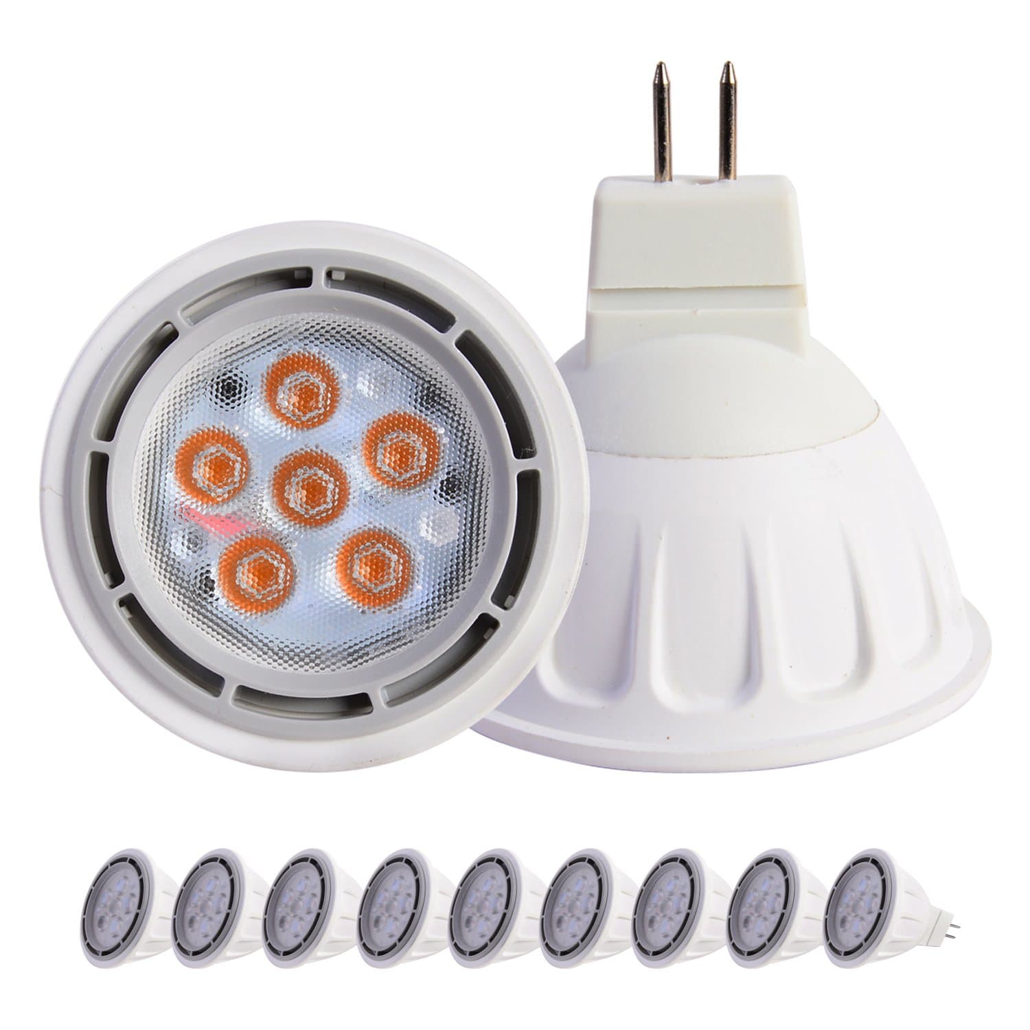 SinceLight 7W MR16 GU5.3 LED Spotlight Bulb (9-Pack), NOT-Dimmable, 12V, 50W/60W Equivalent, 630lm, Neutral White (4000K), 38 Degree Beam Angle