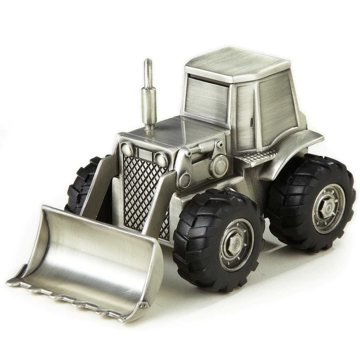 Pewter Plated Bulldozer Bank
