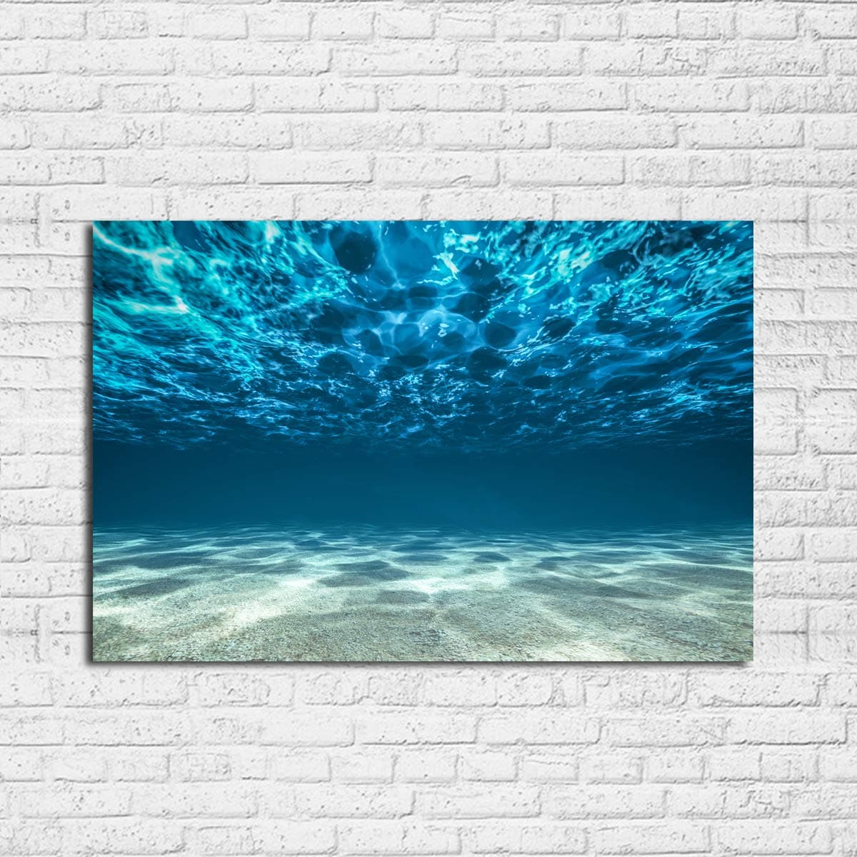Baisuart Wall Art 1 Panel Blue Ocean Sea Wall Art Decor Poster Artworks Canvas Prints Seaview Bottom View Beneath Surface Pictures Painting On Canvas Home Office Decor Small Size 8x12inch
