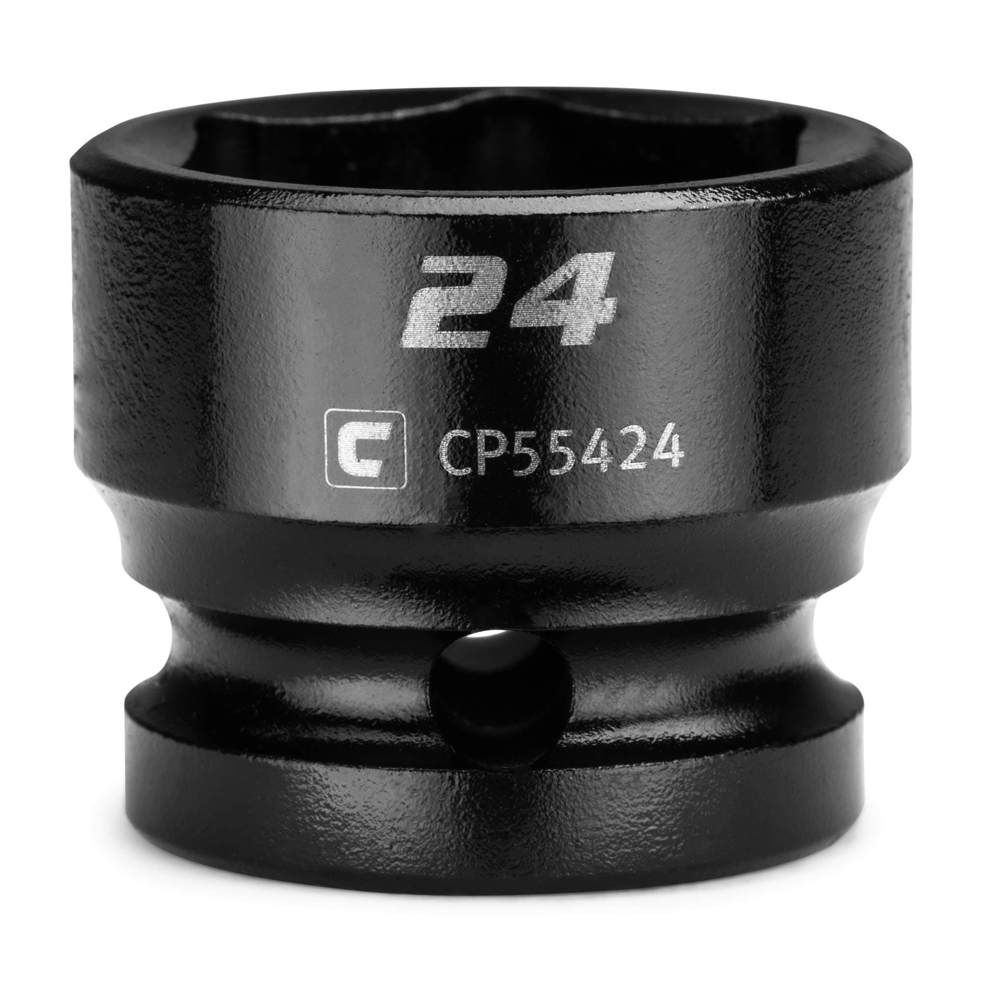 24 mm Stubby Impact Socket, 1/2 in. Drive, 6-Point, Metric (CP55424)
