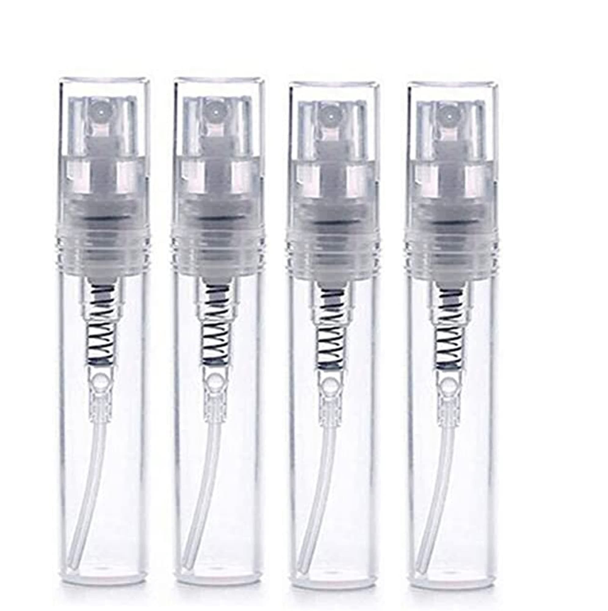 Hunky Dory 5ml Mini Transparent Empty Plastic Pocket Pen Spray Bottle Refillable Bottle Sanitizer, Toner, Perfume, Attar, Lotion, Moisture, Oil (Pack of 4)