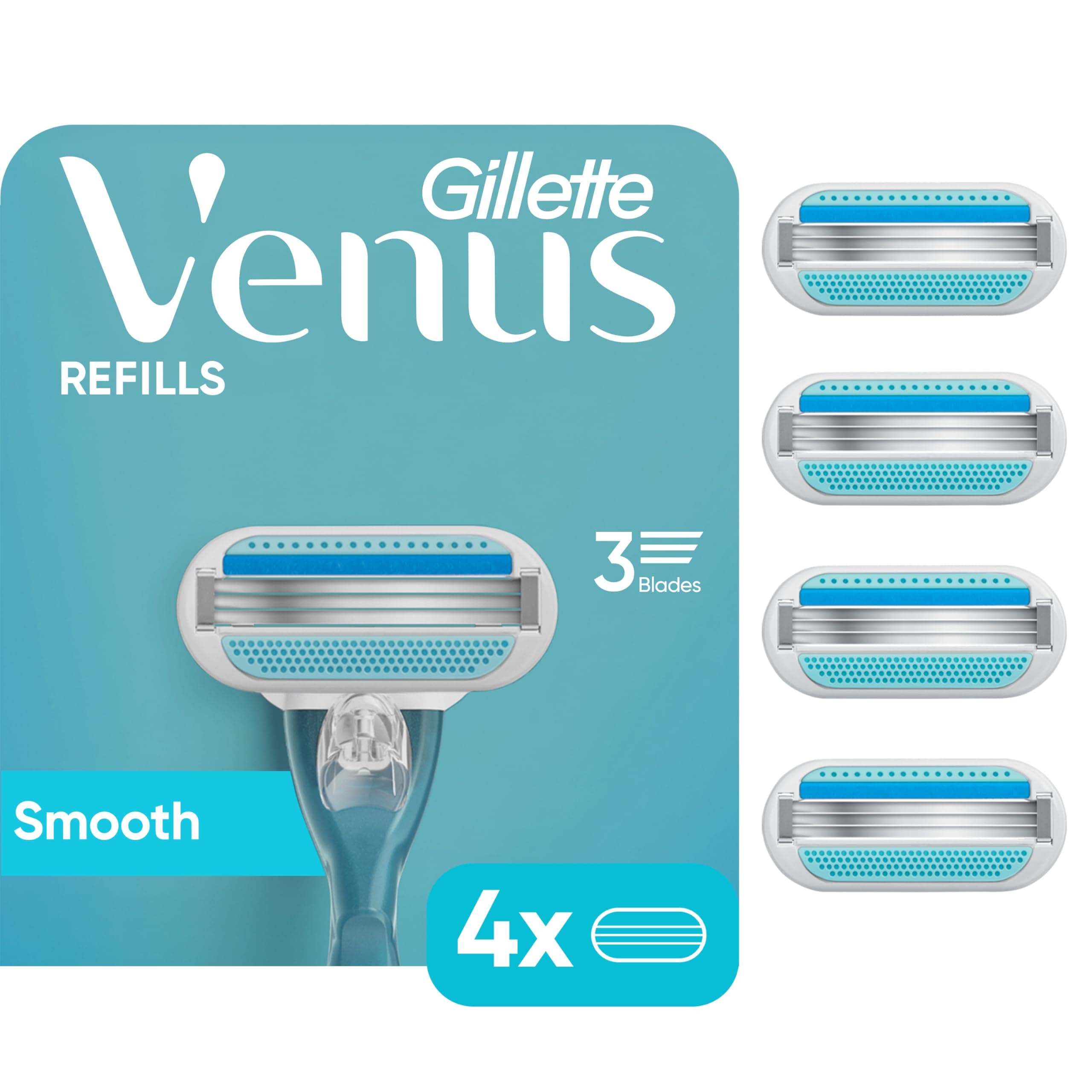 Gillette Venus Smooth Women's Razor Blades - 4 Refills (Packaging May Vary)