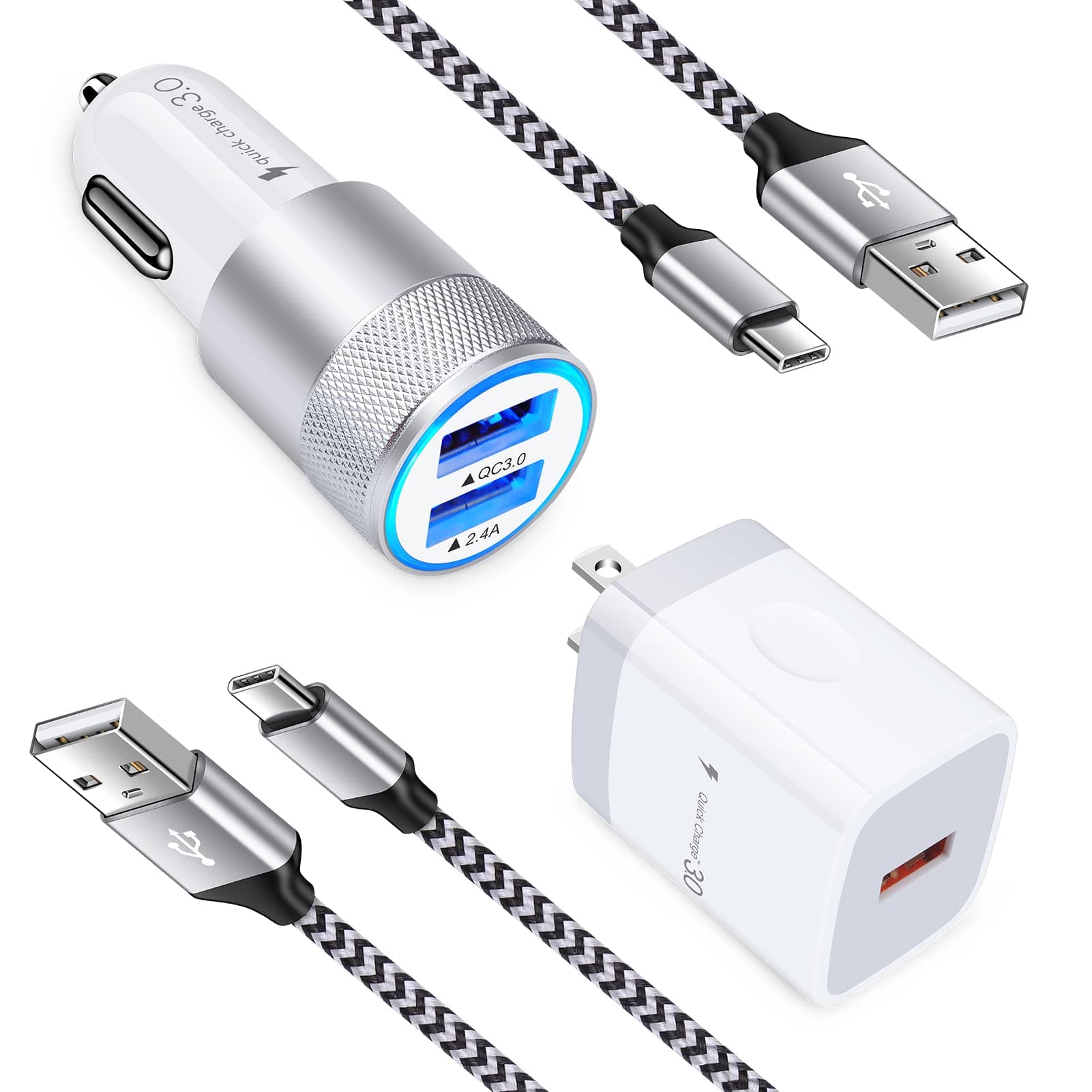 FiveBox USB C Fast Charger - Compatible LG Stylo 4 5 6, G5 G6 G7 G8 G8X V20 V30 V40 V50 V60 ThinQ, Velvet 5G, Wing 5G, K51 K52 K61 K62 K71 K92 K42 K41S K51S Phones