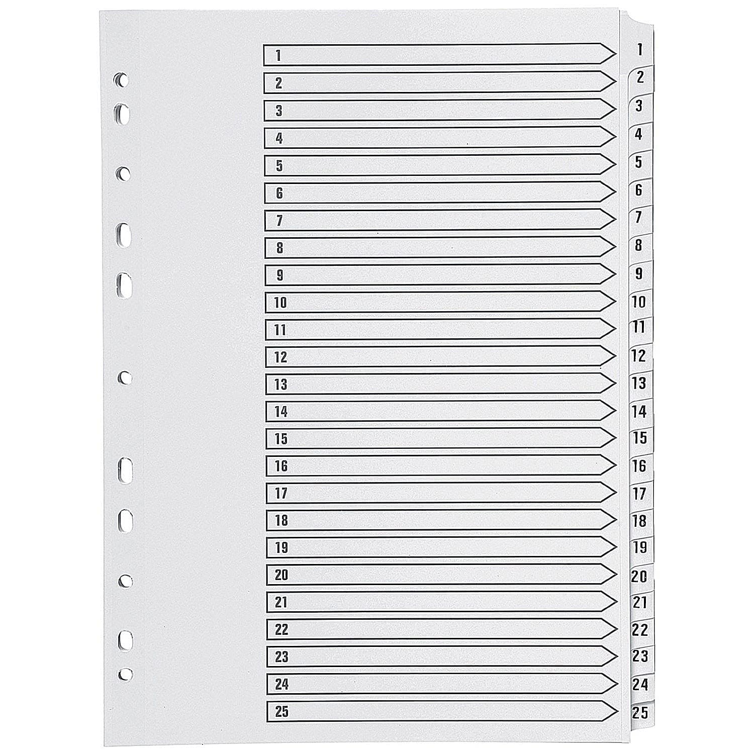 Q-Connect 1-25 Index Multi-Punched Reinforced Board Clear Tab A4 White
