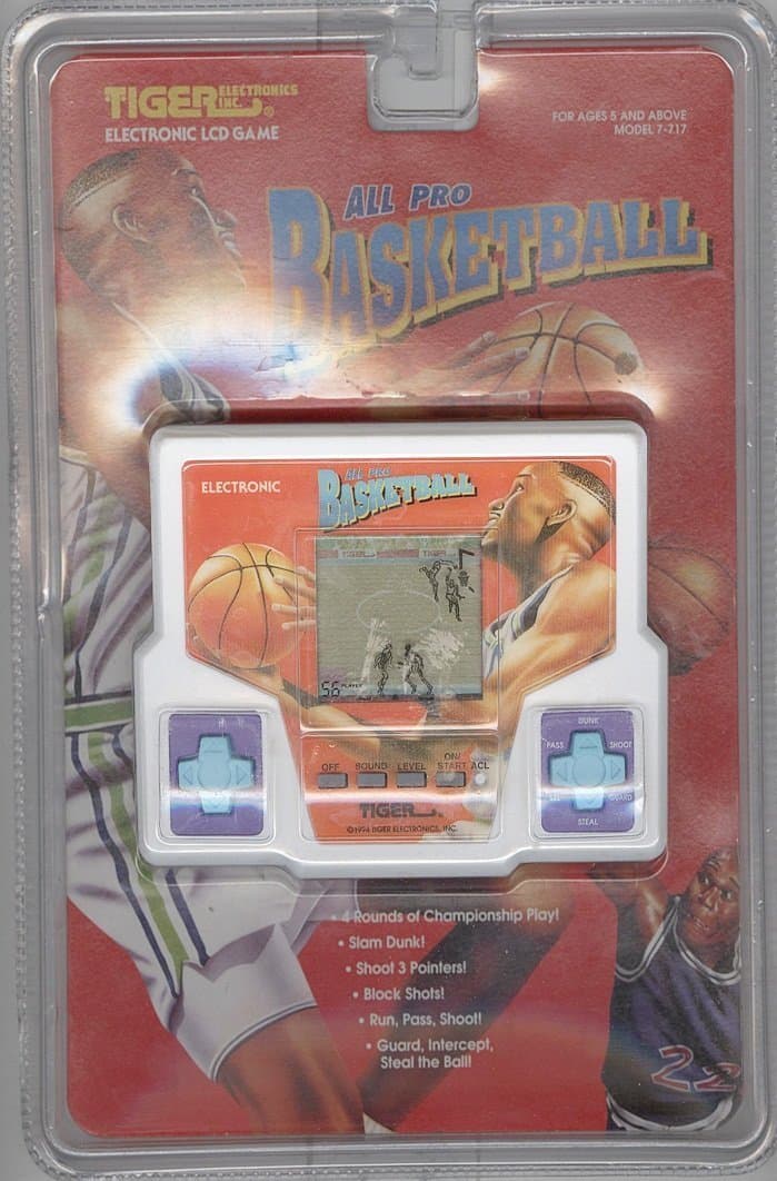 All Pro Basketball 1994 Tiger Handheld Electronic LCD Game Model 7-717