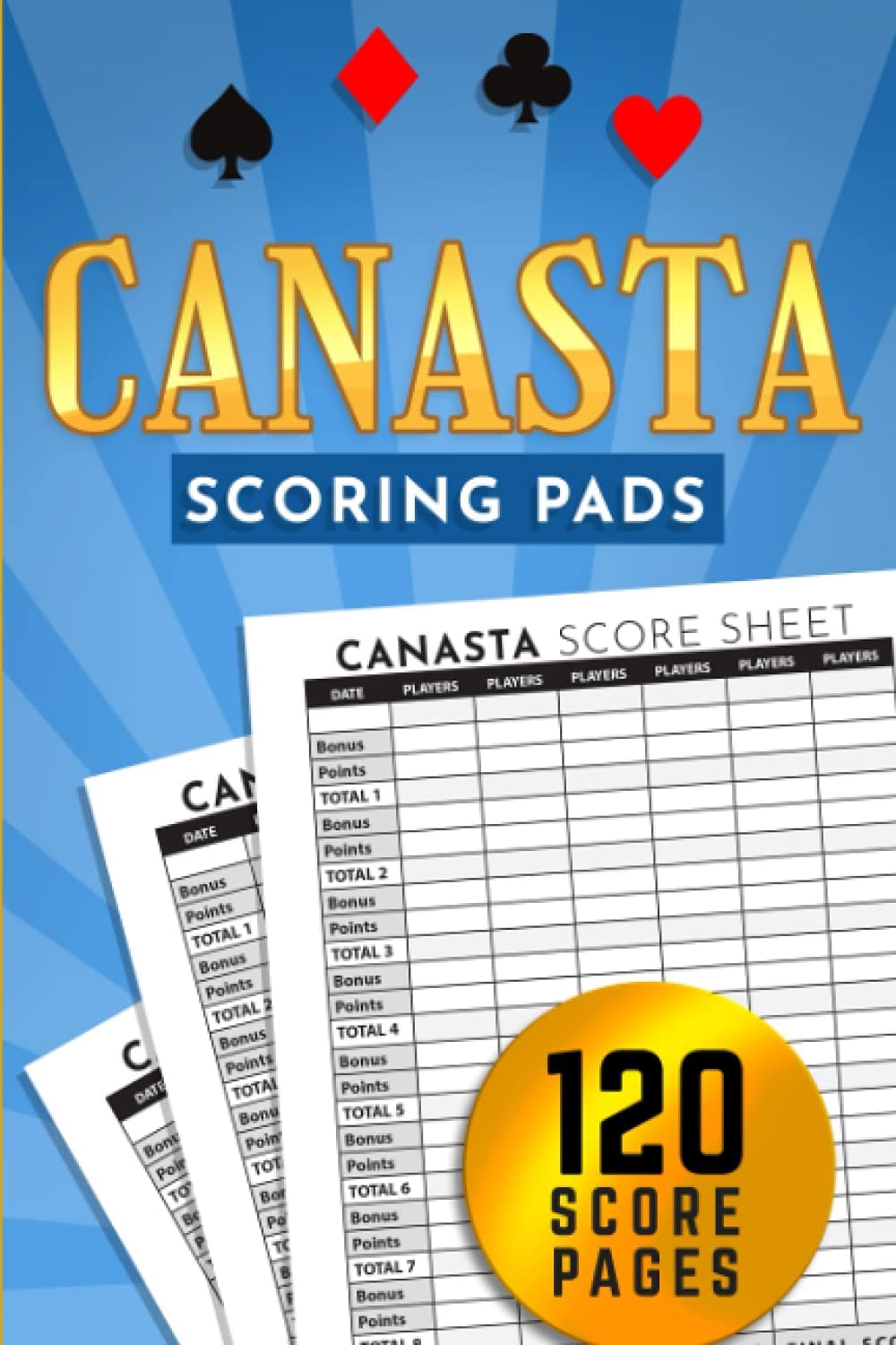 Canasta Scoring Pads: Classic Canasta Score Sheets Notebook with Points Guide, 130 Score Chart Pages for Canasta Card Game, Gift for Canasta Player