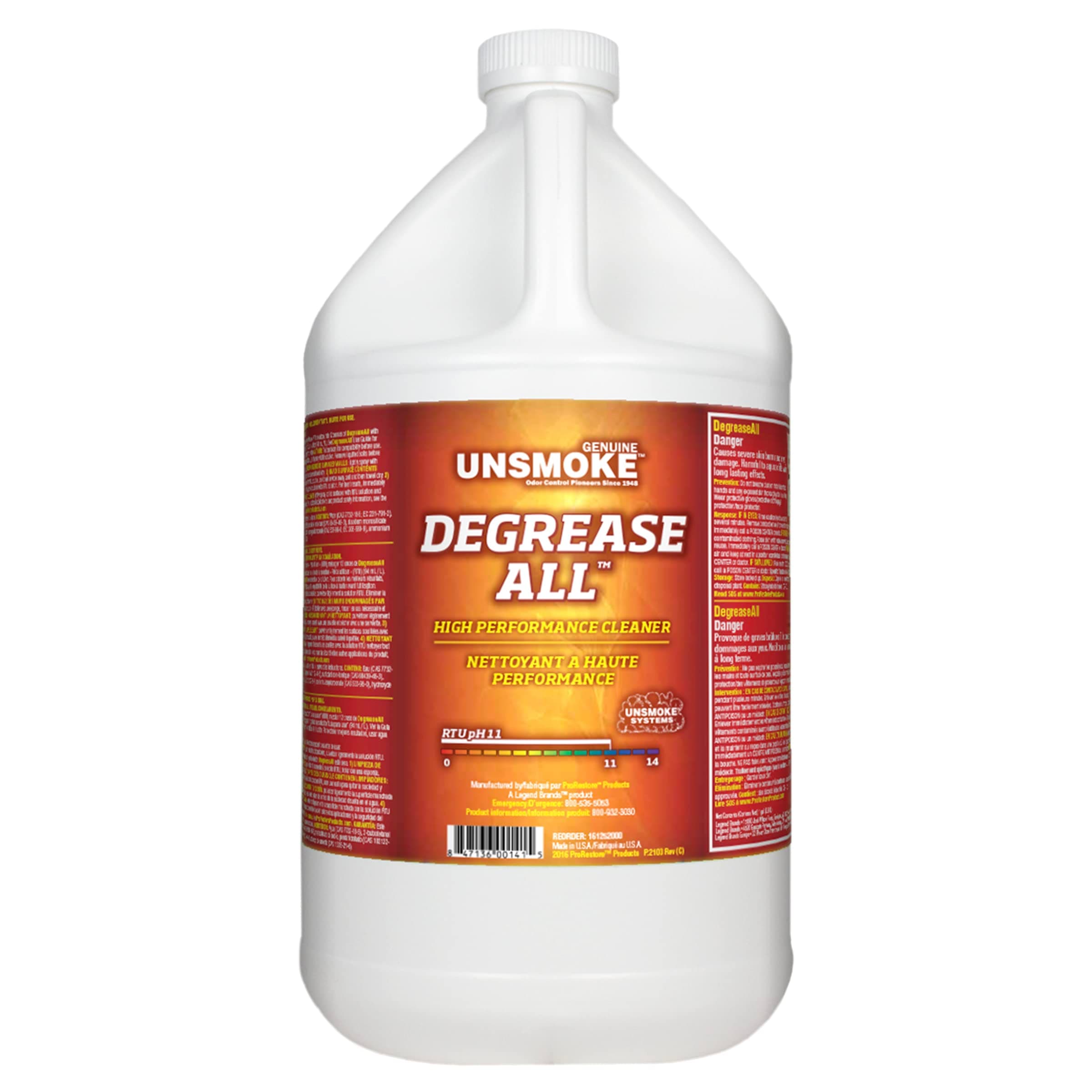 Degrease-All High-Performance Degreaser and Multisurface Cleaner, Cleaning Solution for Grease Removal, 1-Gal Bottle