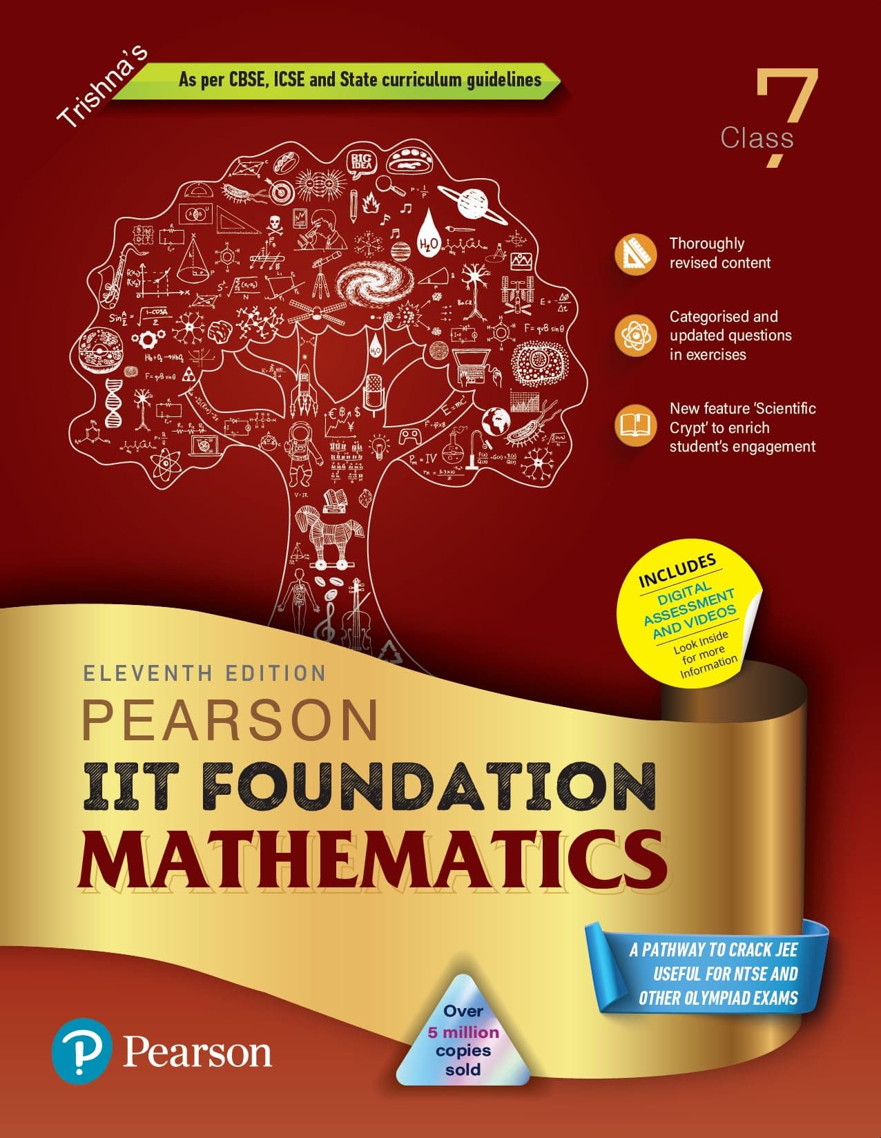 Pearson IIT Foundation'24 Mathematics Class 7, As Per CBSE, ICSE . For JEE | NEET | NSTE | Olympiad | Free access to elibrary, vidoes & Myinsights Self Preparation - 6th Edition By Pearson (OLD EDITION) Paperback – 12 February 2024