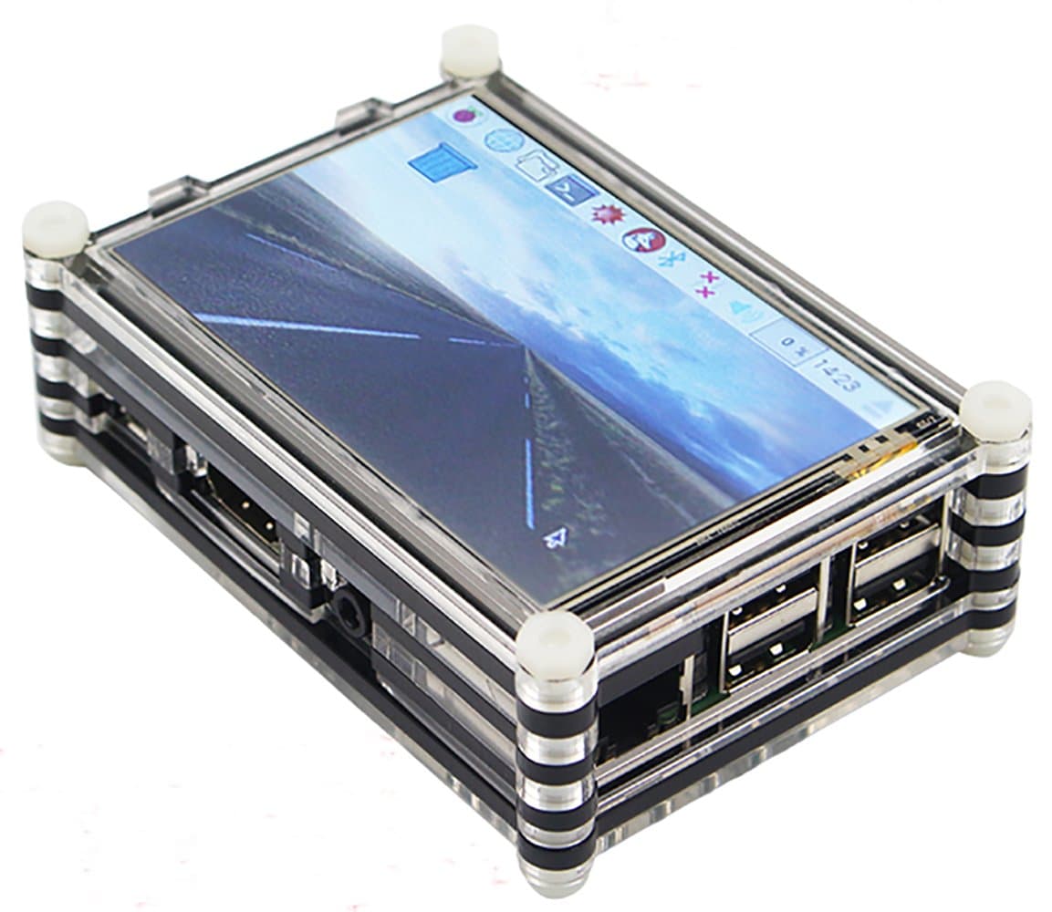 9 Layer Clear Acrylic Box for Raspberry pi 3 3.5 Inch Touch Display Compatible for LANDZO 3.5 inchTouch Display (Black)