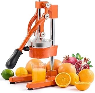 CO-Z Commercial Grade Citrus Juicer Hand Press Manual Fruit Juicer Orange Juice Squeezer for Lemon Lime Pomegranate Cast Iron Stainless Steel,Orange