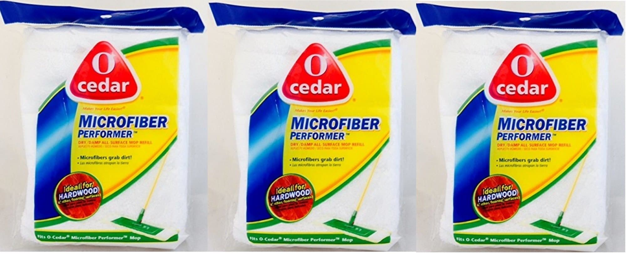 O'Cedar Microfiber Performer Mop Refill Washable (Pack of 3)